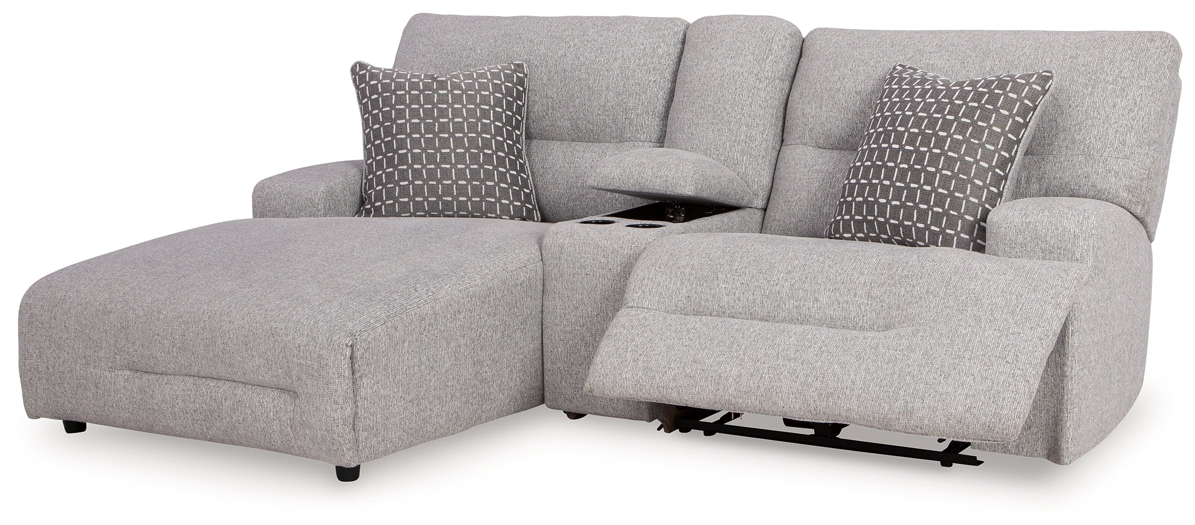 Acklen Place Pewter 3-Piece Power Reclining Sectional Sofa with Chaise - 93605S5