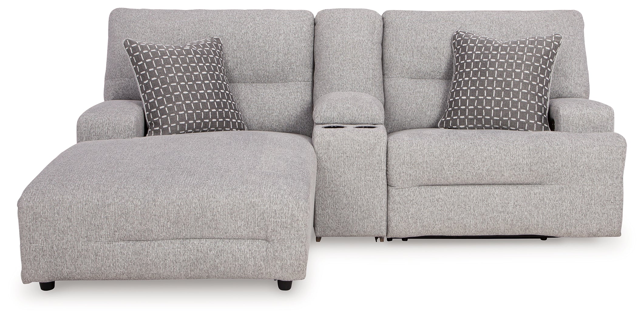 Acklen Place Pewter 3-Piece Power Reclining Sectional Sofa with Chaise - 93605S5