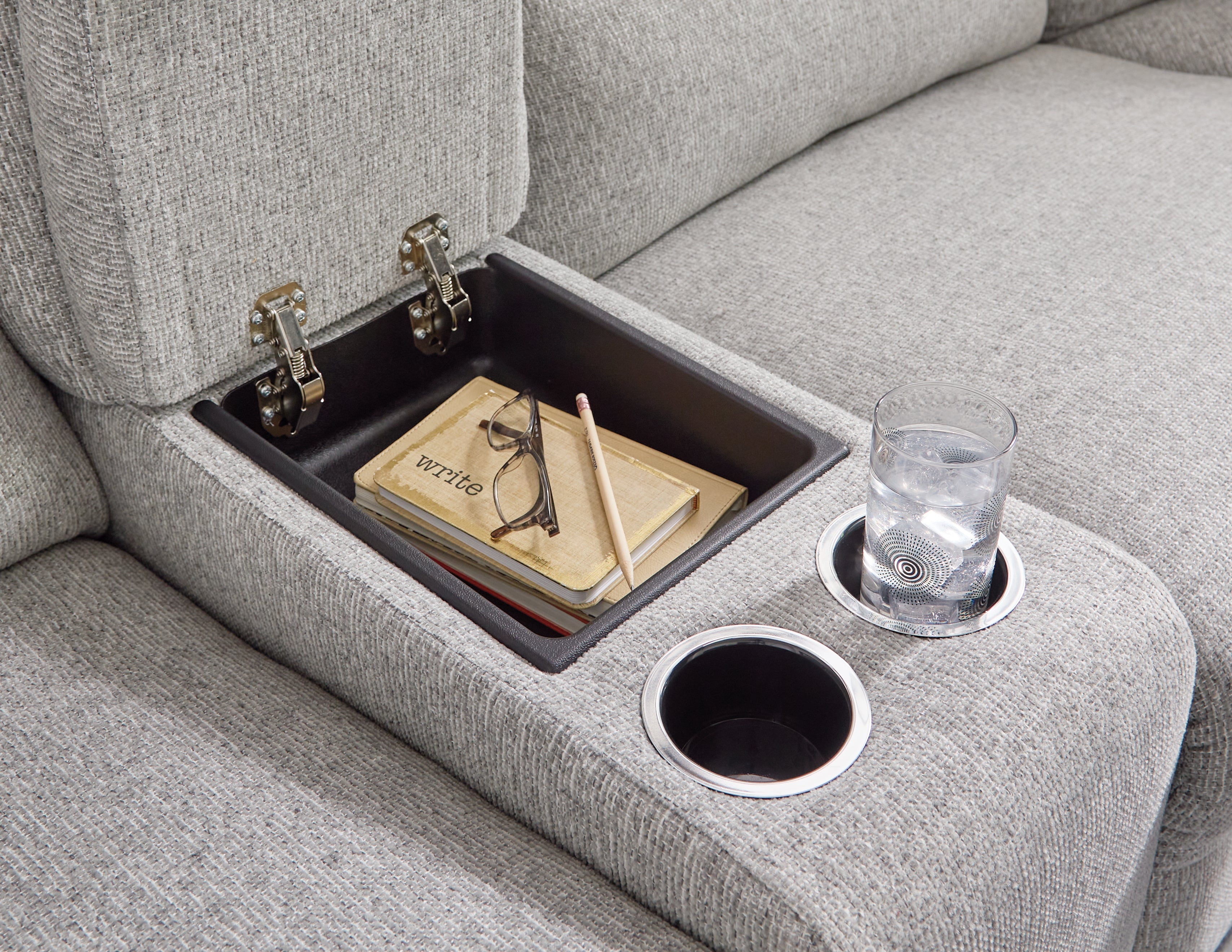 Acklen Place Pewter 3-Piece Power Reclining Sectional Sofa with Chaise - 93605S5