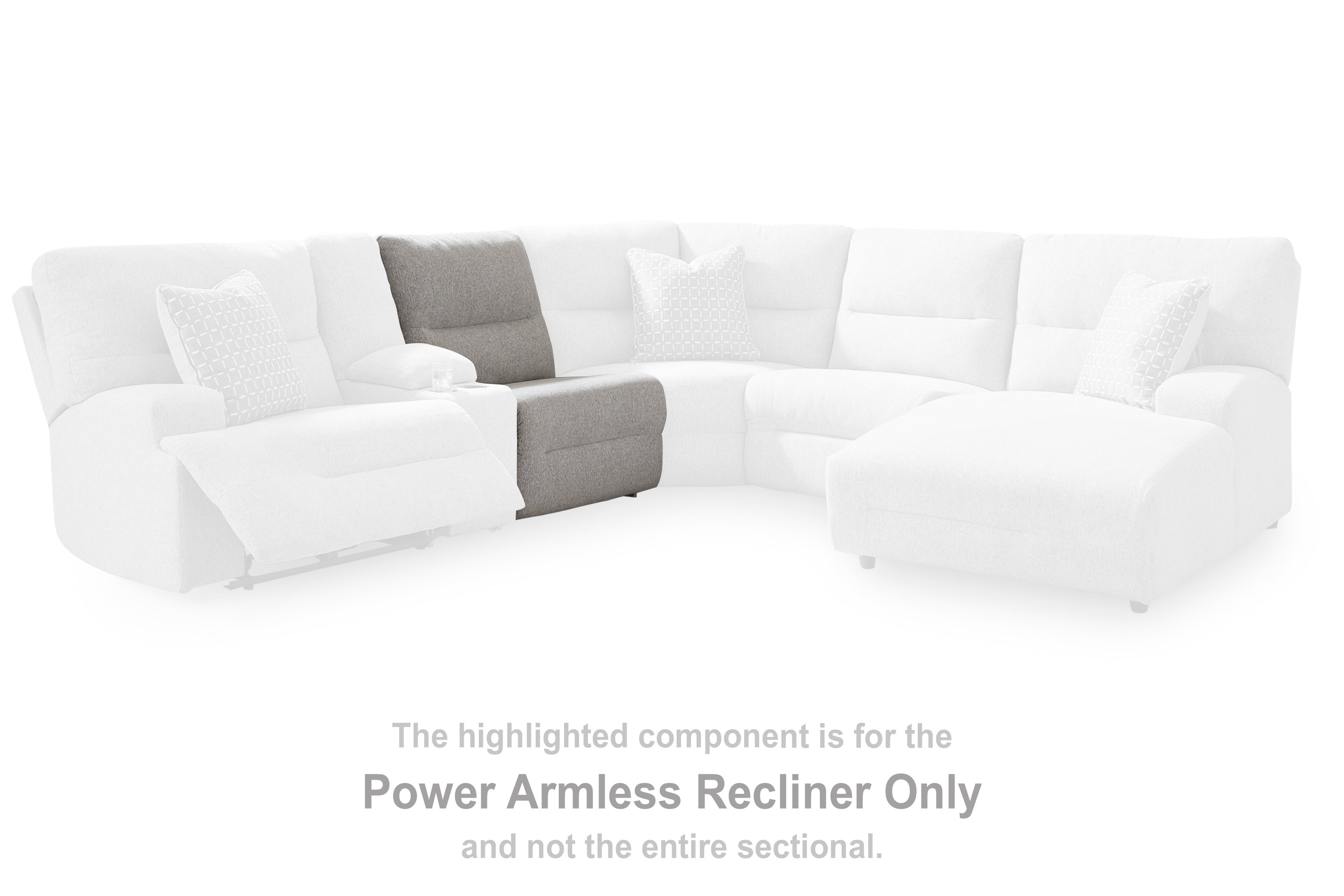 Acklen Place Pewter 5-Piece Power Reclining Sectional - 93605S3