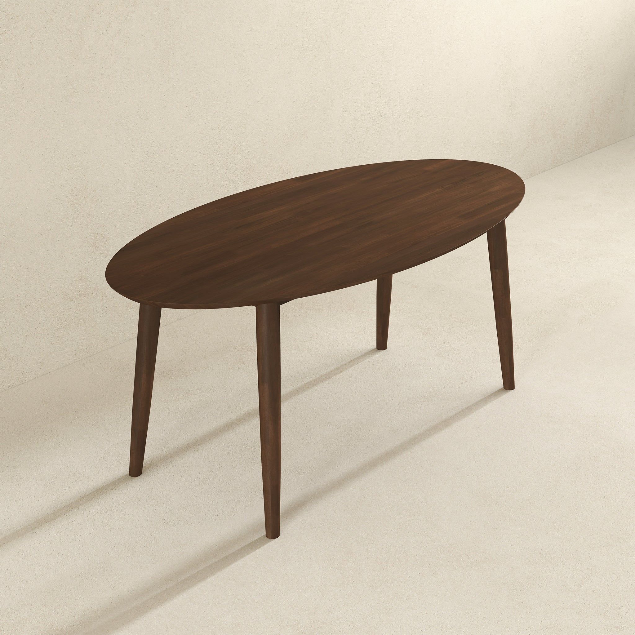 Ada Mid Century Modern Style Solid Wood Walnut Oval Dining Table - DTB00601001