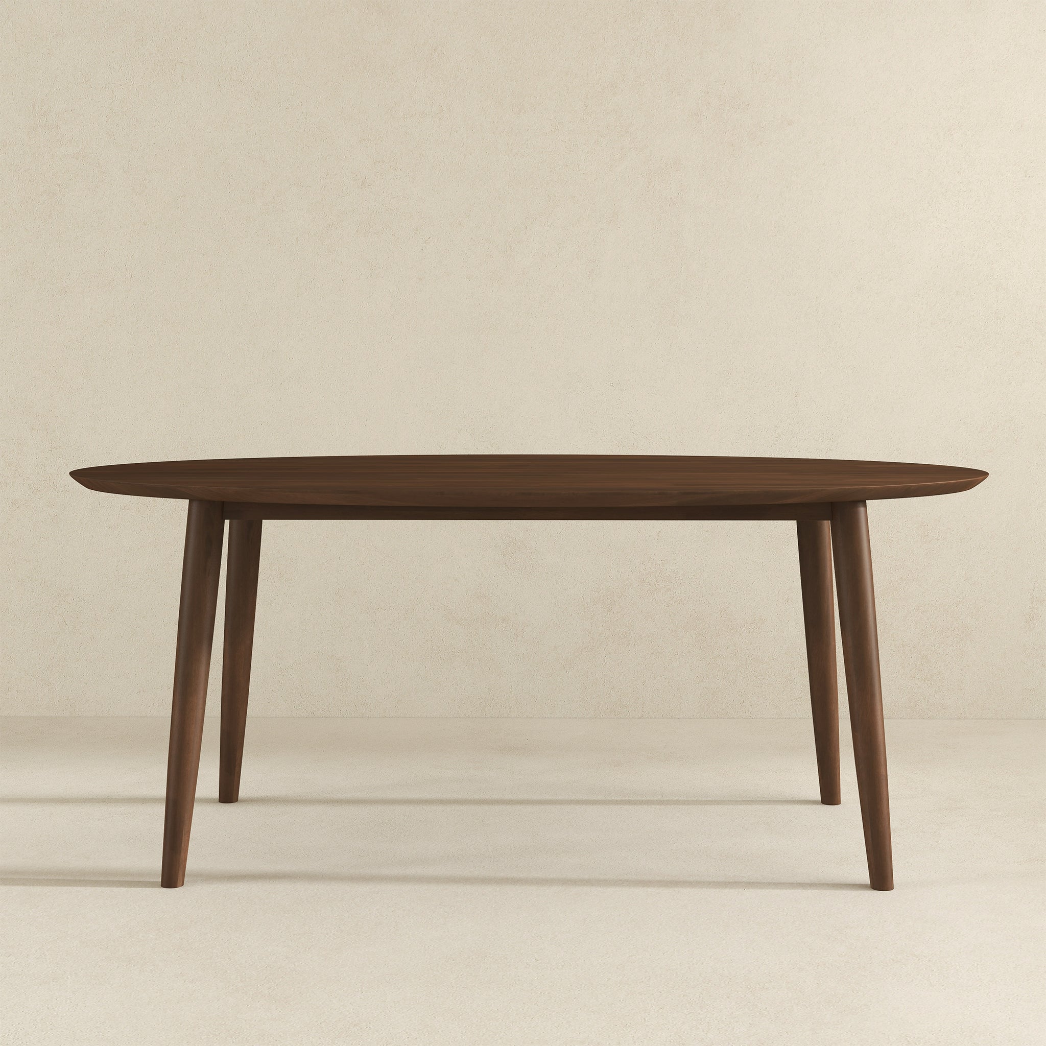 Ada Mid Century Modern Style Solid Wood Walnut Oval Dining Table - DTB00601001