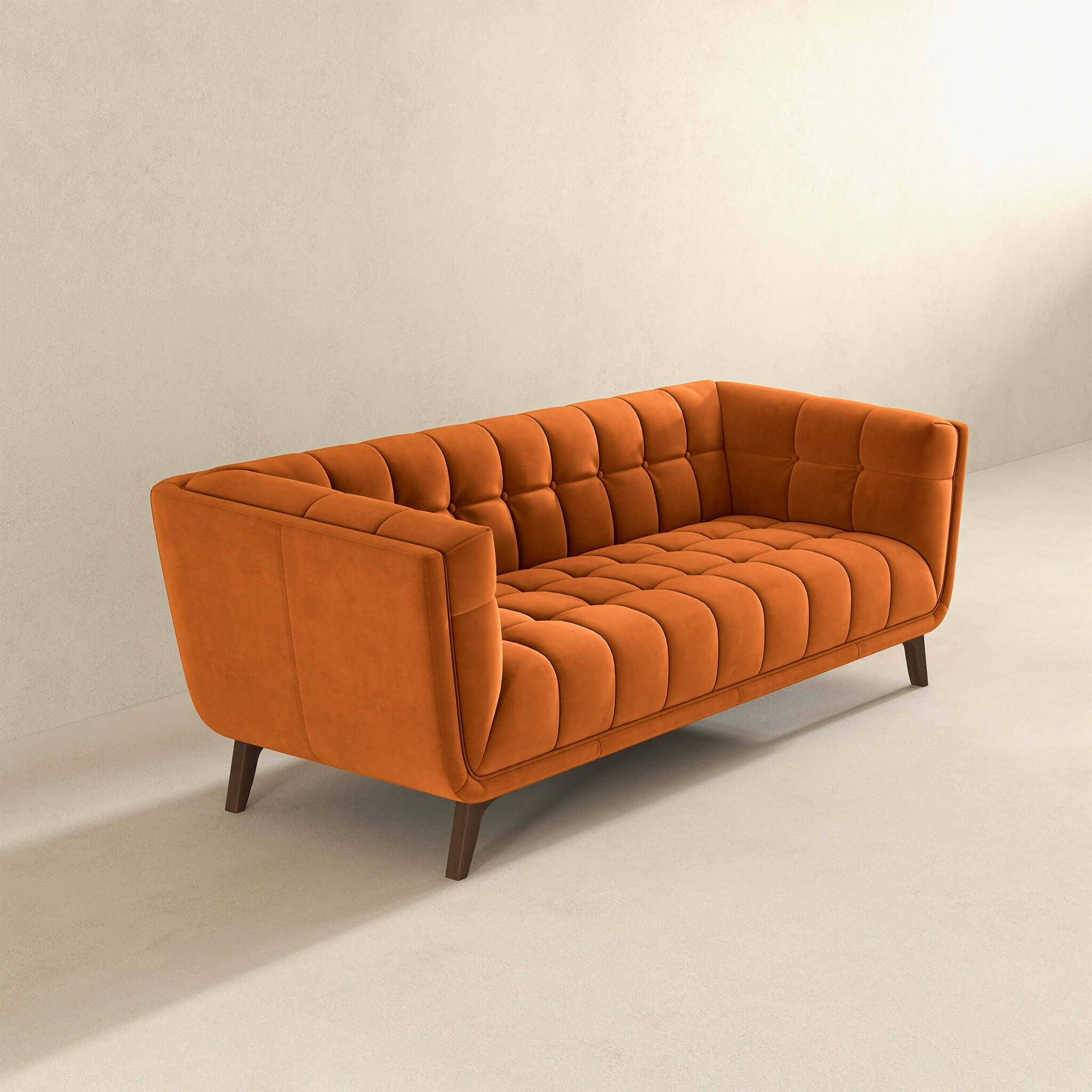 Addison Large Burnt-Orange Velvet Sofa - SOF00302302