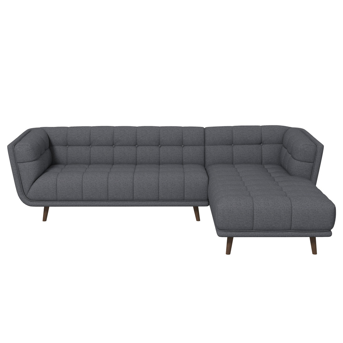 Addison Right Sectional Ash Grey Fabric Sofa - SEC00303004