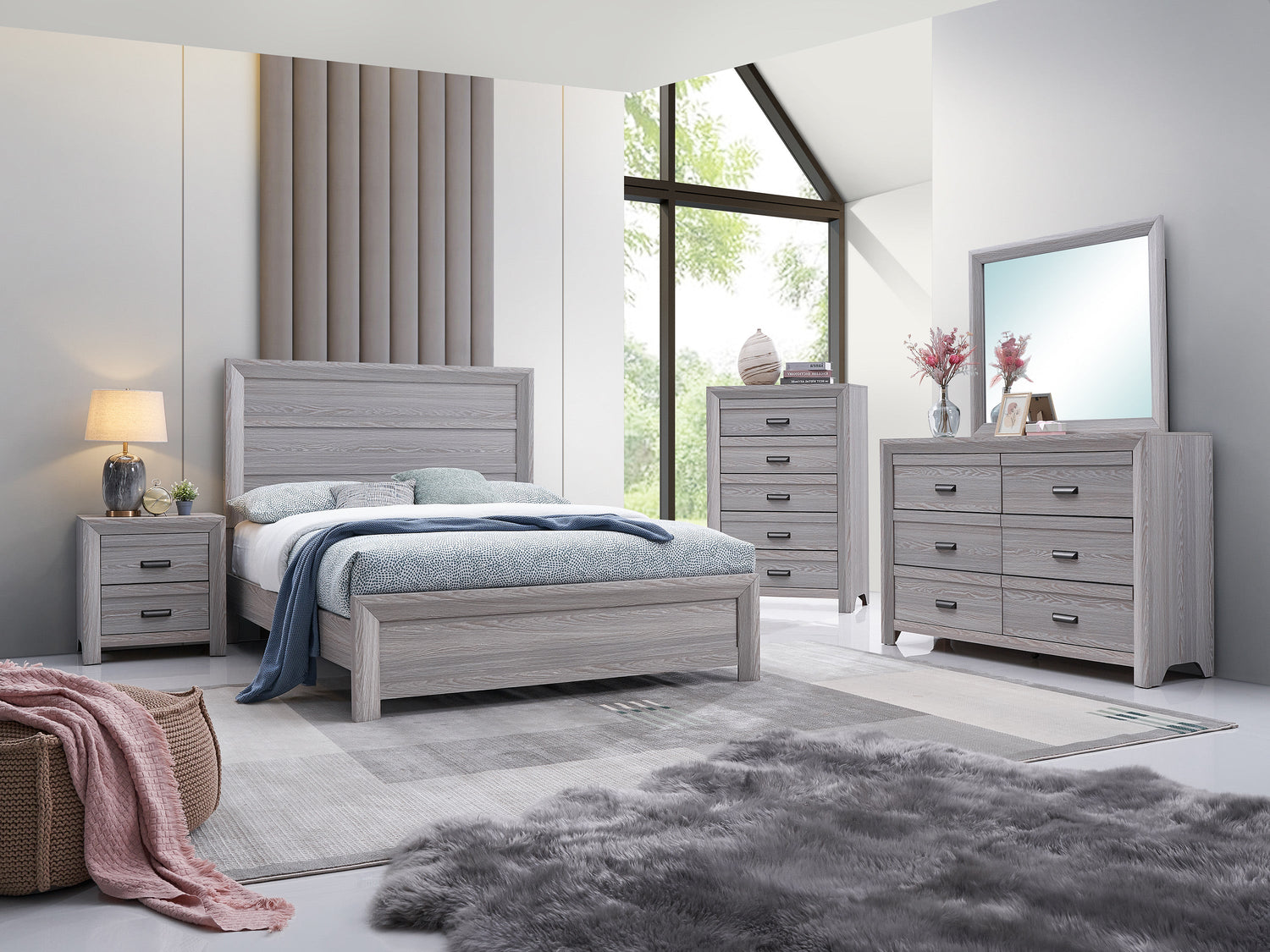 Adelaide Driftwood King Panel Bed - SET | B6710-K-HBFB | B6710-KQ-RAIL - Bien Home Furniture &amp; Electronics