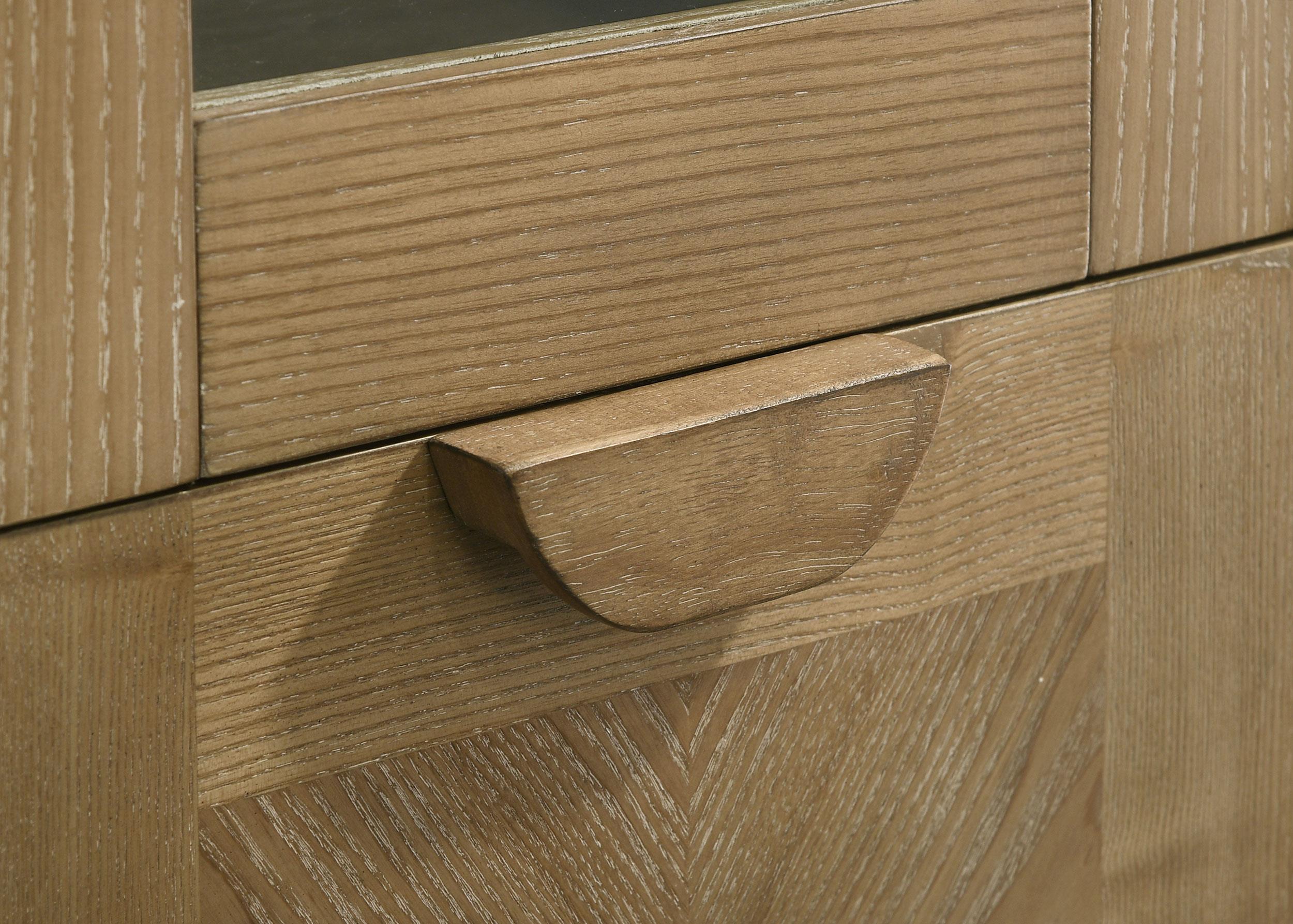 Adina 77-inch Tall Dining Display Cabinet Distressed Light Brown - 193616