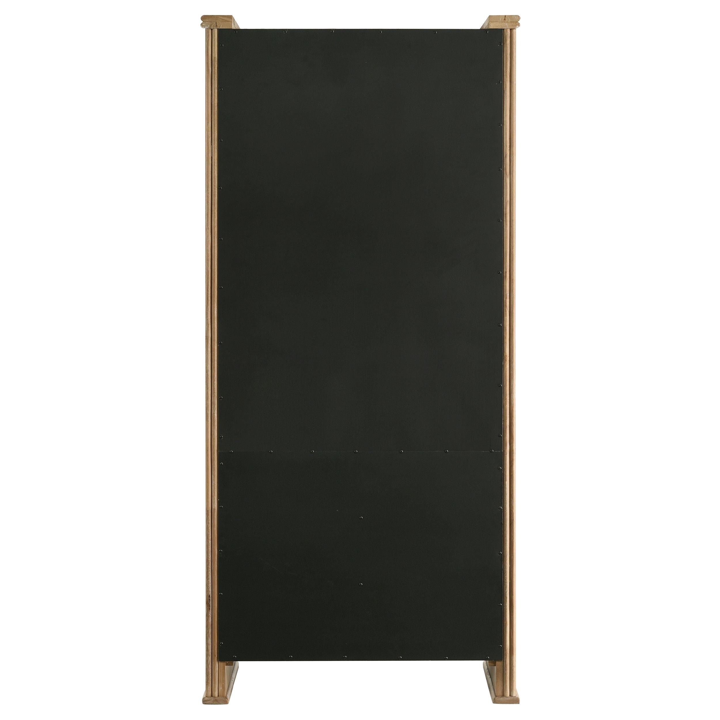 Adina 77-inch Tall Dining Display Cabinet Distressed Light Brown - 193616