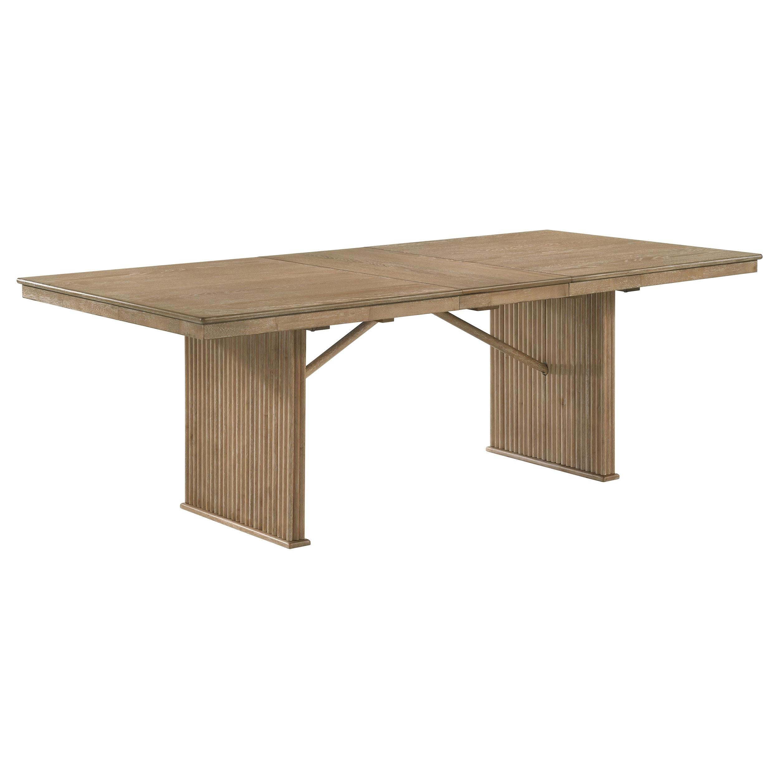 Adina Wood 89-inch Extension Leaf Dining Table Distressed Light Brown - 193611
