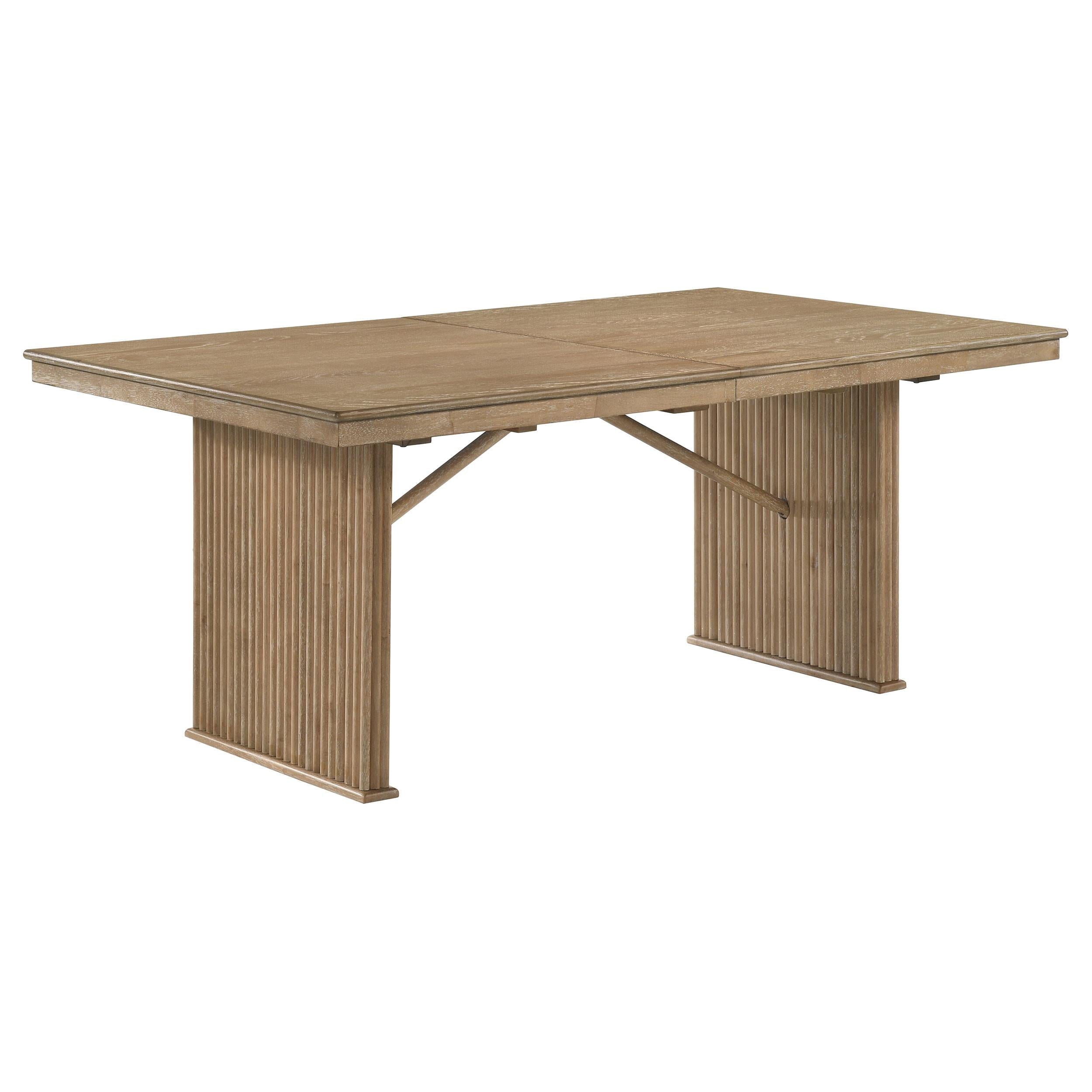 Adina Wood 89-inch Extension Leaf Dining Table Distressed Light Brown - 193611