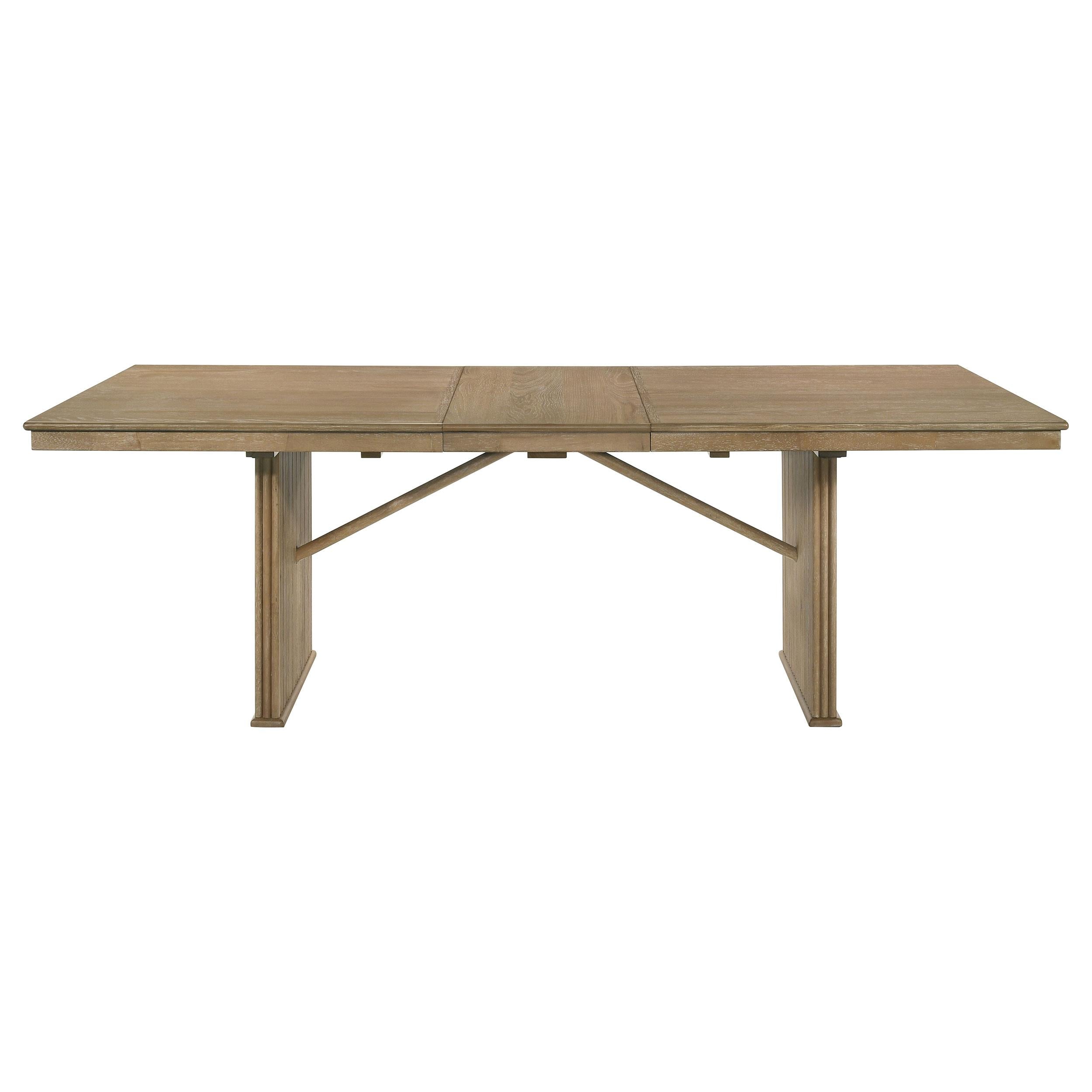 Adina Wood 89-inch Extension Leaf Dining Table Distressed Light Brown - 193611