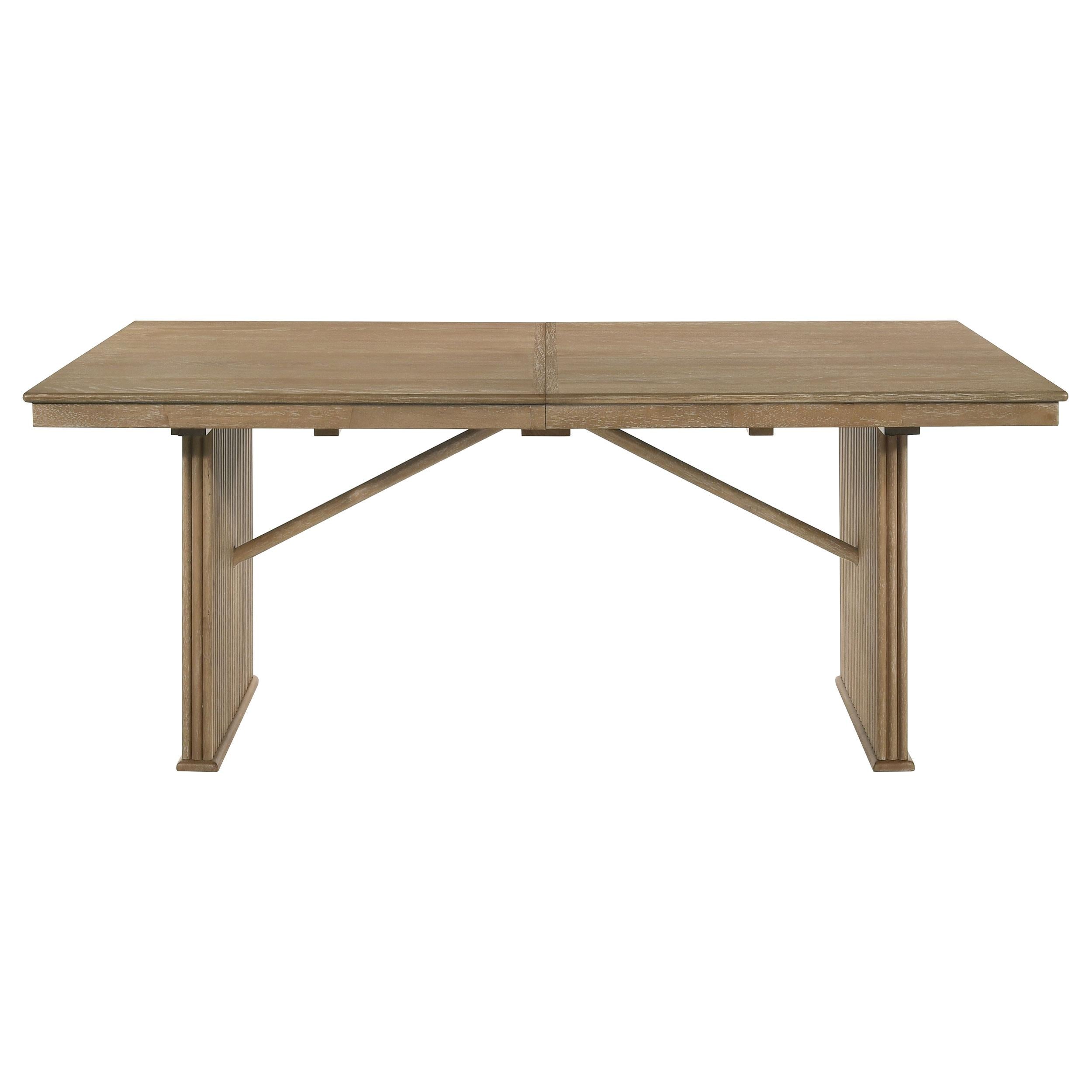 Adina Wood 89-inch Extension Leaf Dining Table Distressed Light Brown - 193611