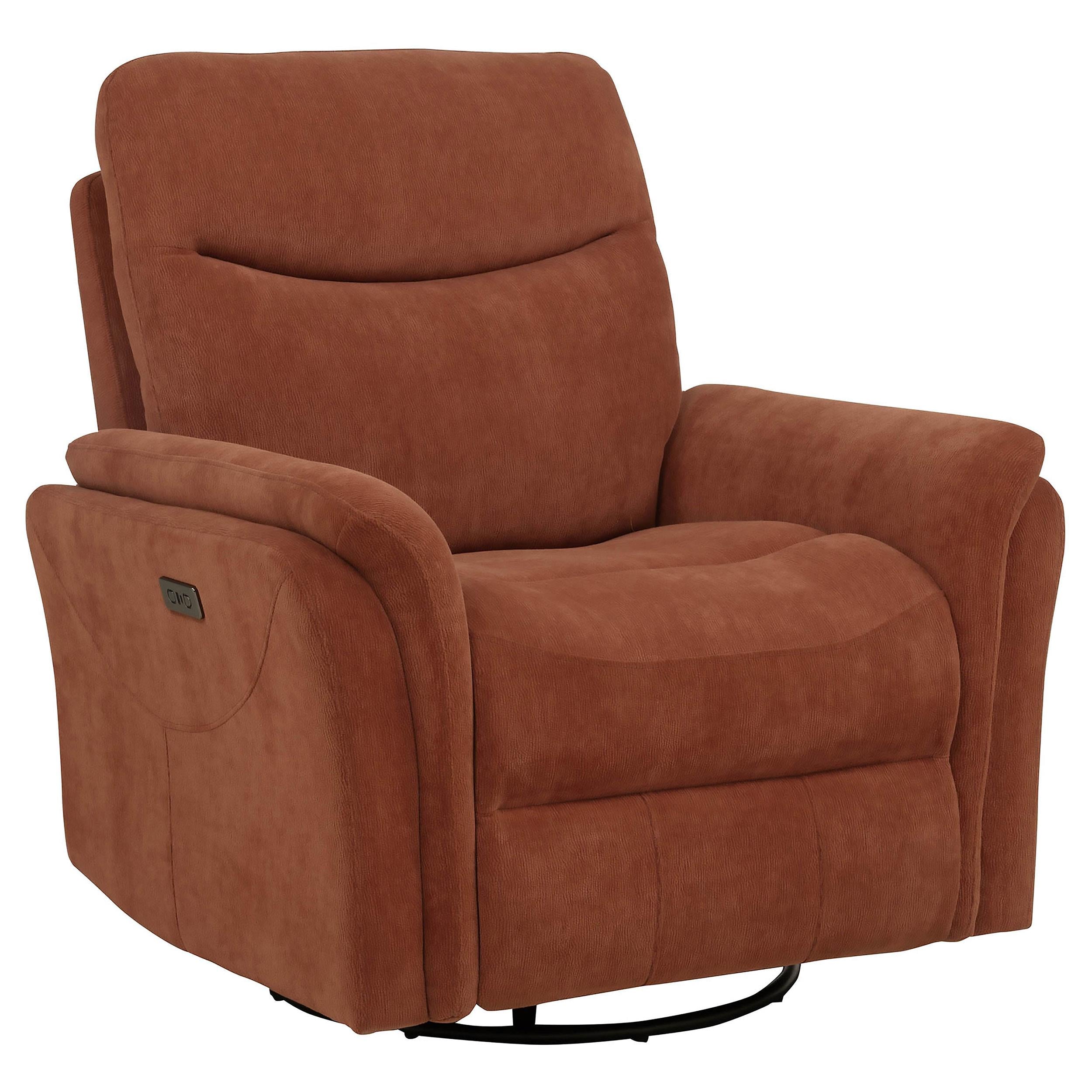 Adler Upholstered Power Swivel Glider Recliner Rust - 610433P
