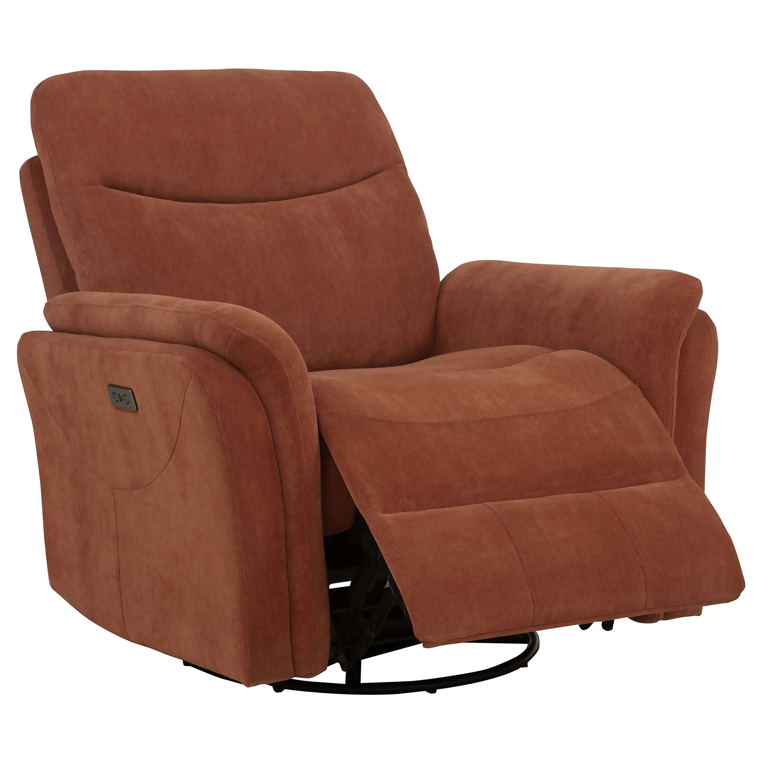 Adler Upholstered Power Swivel Glider Recliner Rust - 610433P