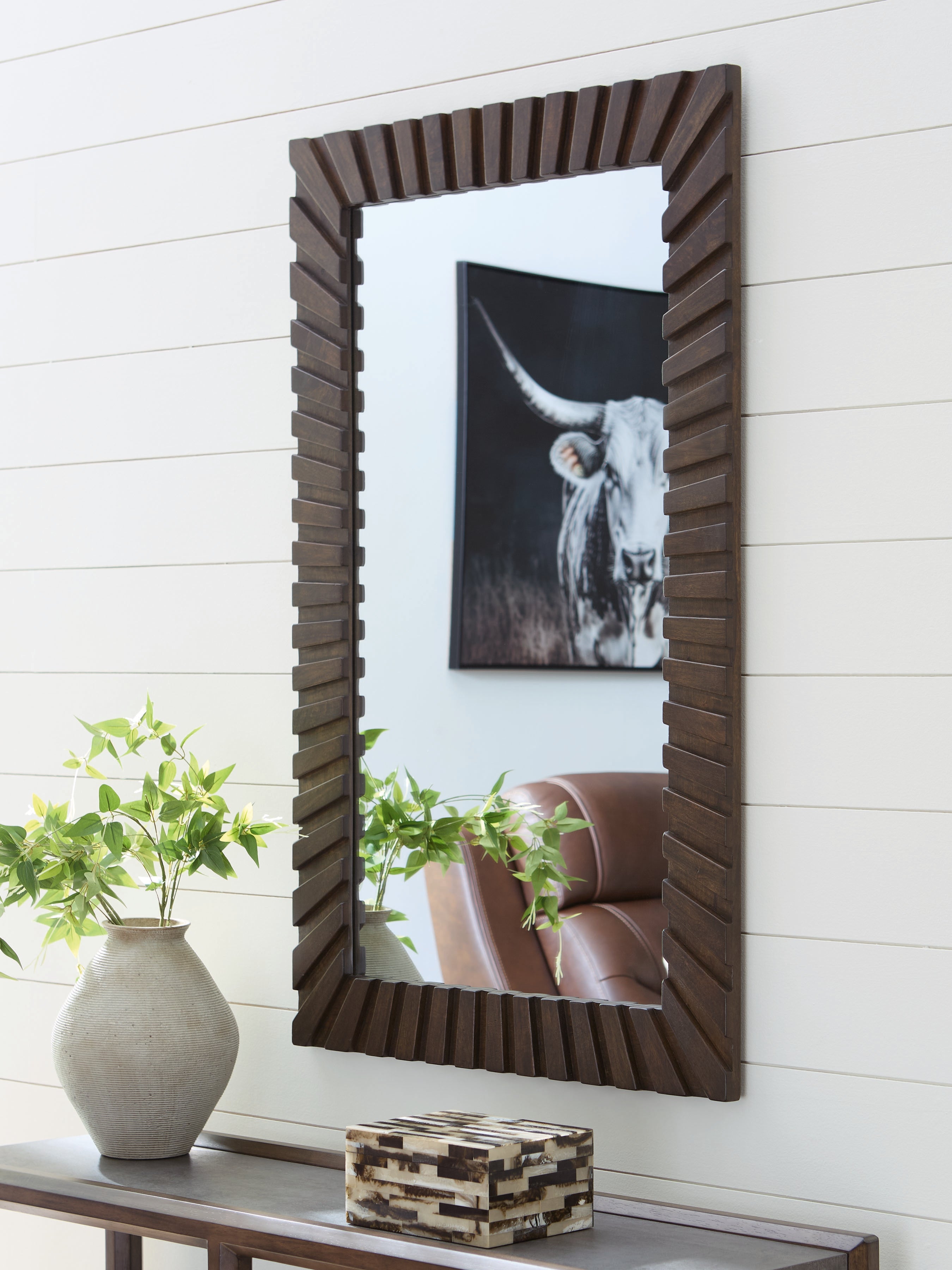Advin Dark Brown Accent Mirror - A8010428