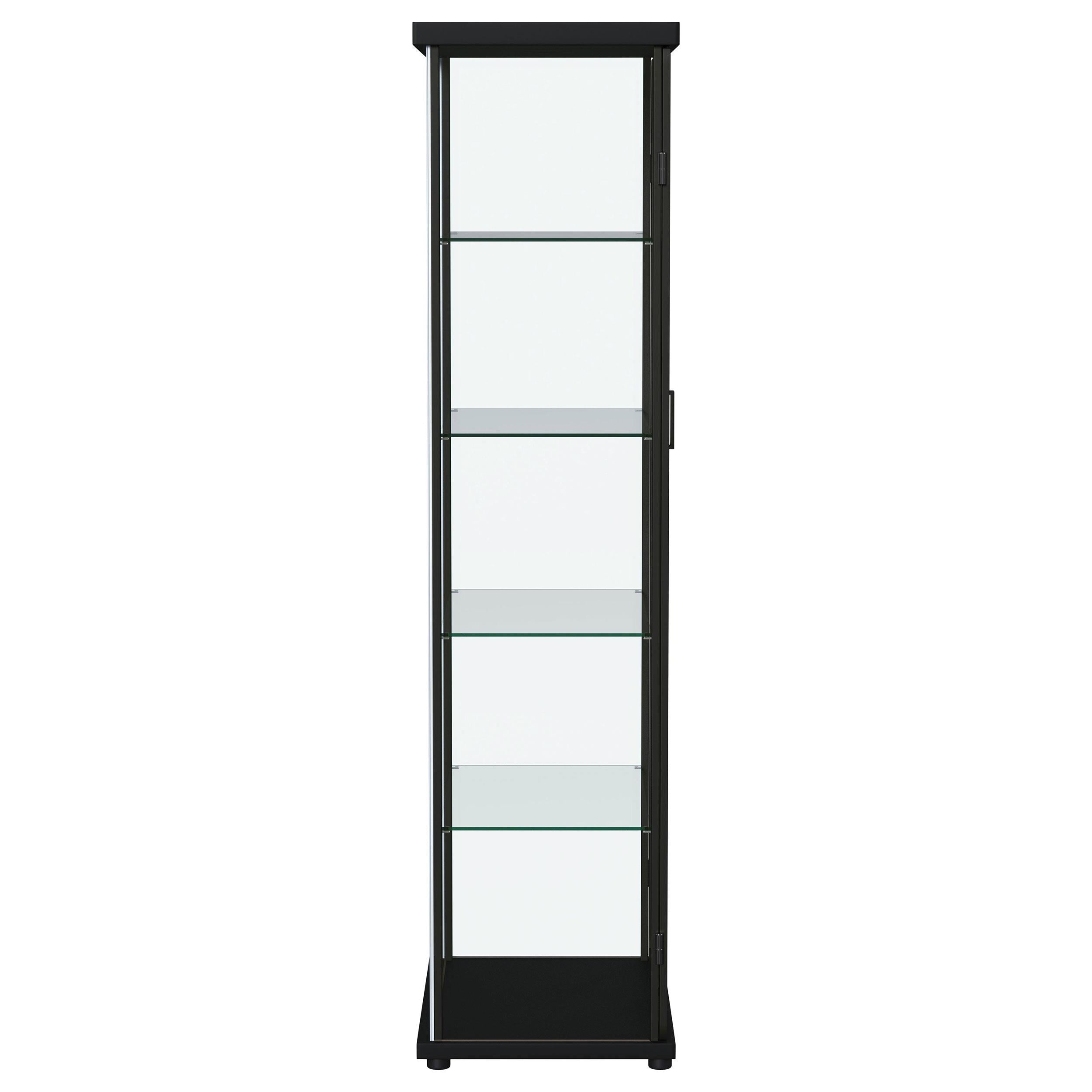 Aero 5-shelf Display Curio Cabinet with LED and Clear Tempered Glass Shelves Black - 950400