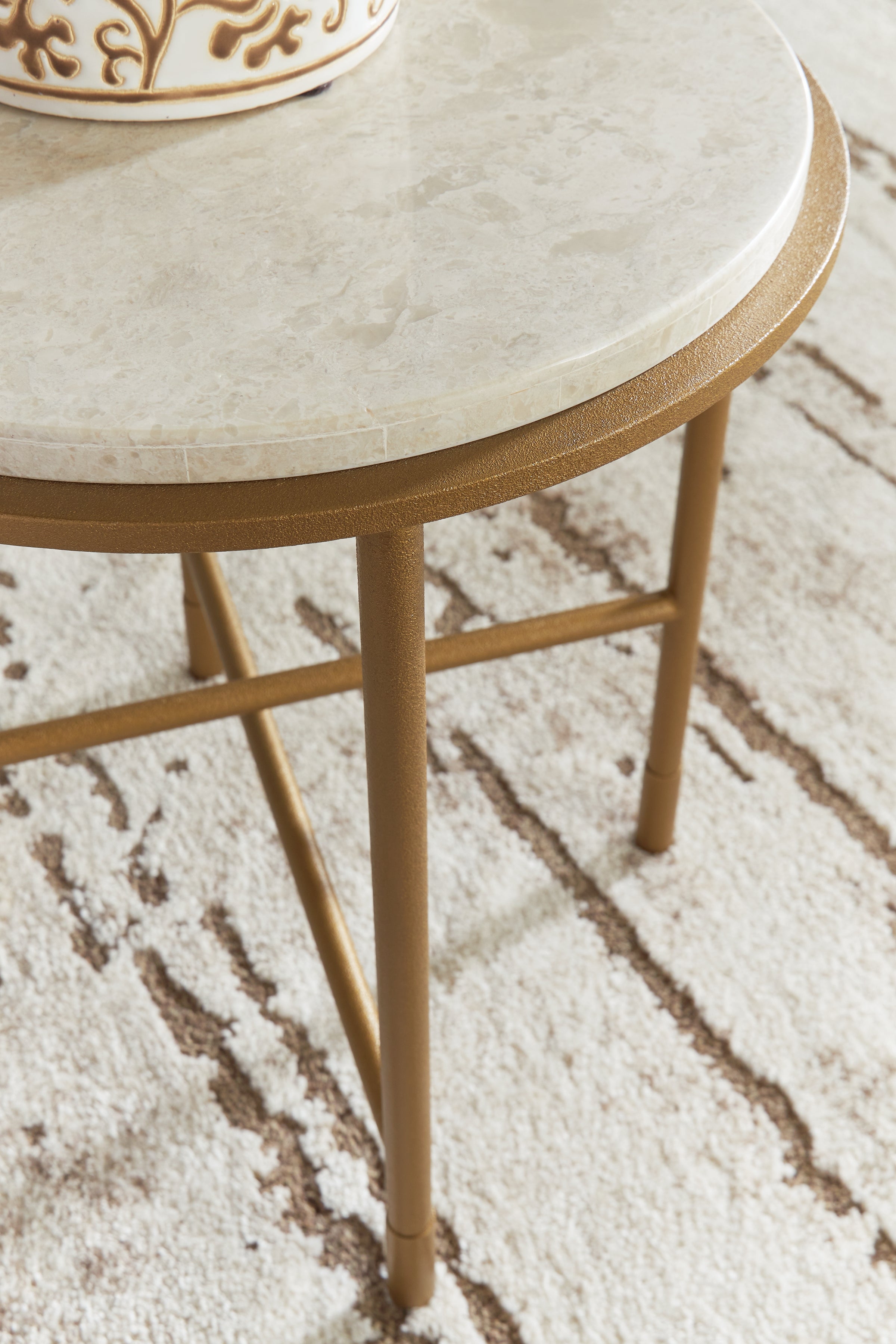 Alben Antique Gold End Table - T643-6