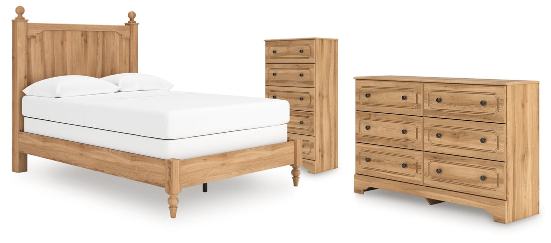 Aleaport Full Panel Bed with Dresser and Chest in Warm Brown from Ashley - Luna Furniture