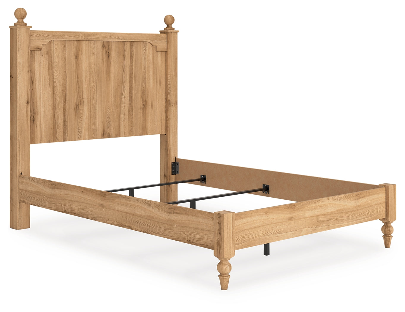 Aleaport Full Panel Bed with Mirrored Dresser in Warm Brown from Ashley - Luna Furniture
