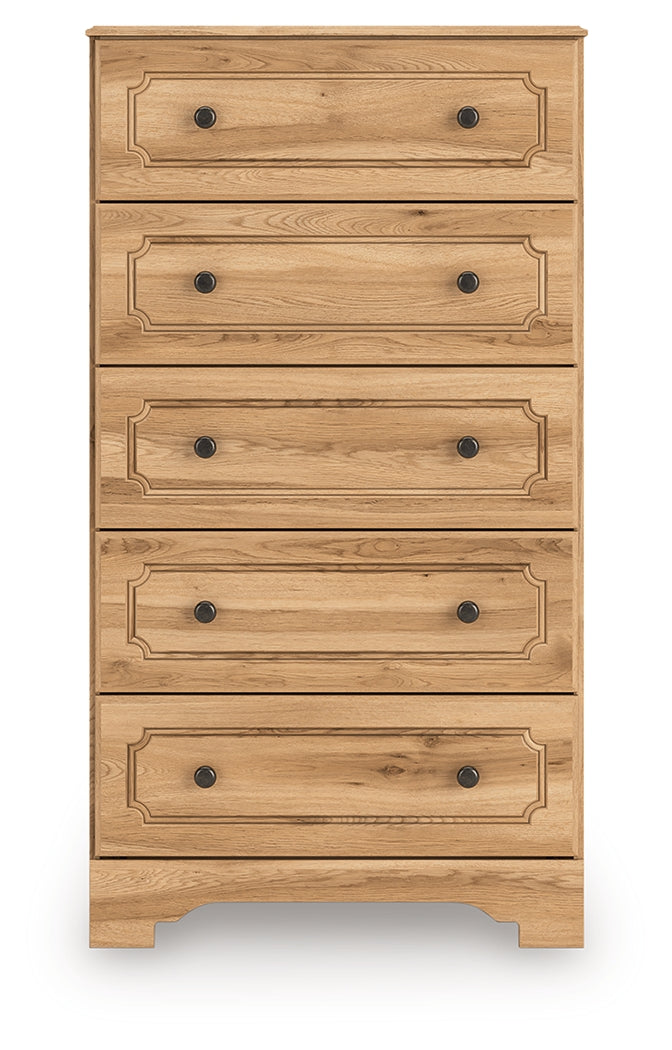 Aleaport King Panel Bed with Dresser and Chest in Warm Brown from Ashley - Luna Furniture