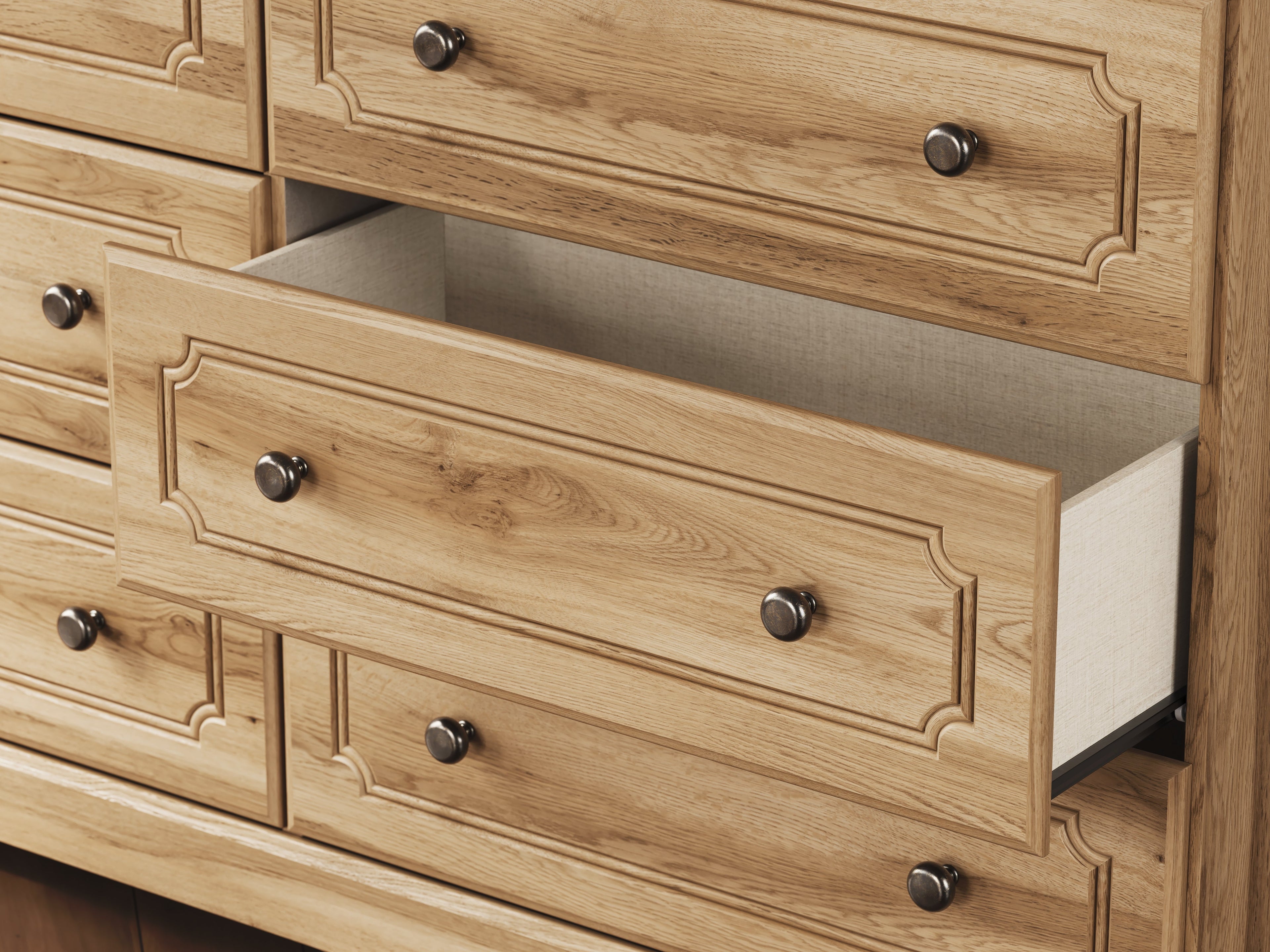 Aleaport King Panel Bed with Dresser and Chest in Warm Brown from Ashley - Luna Furniture