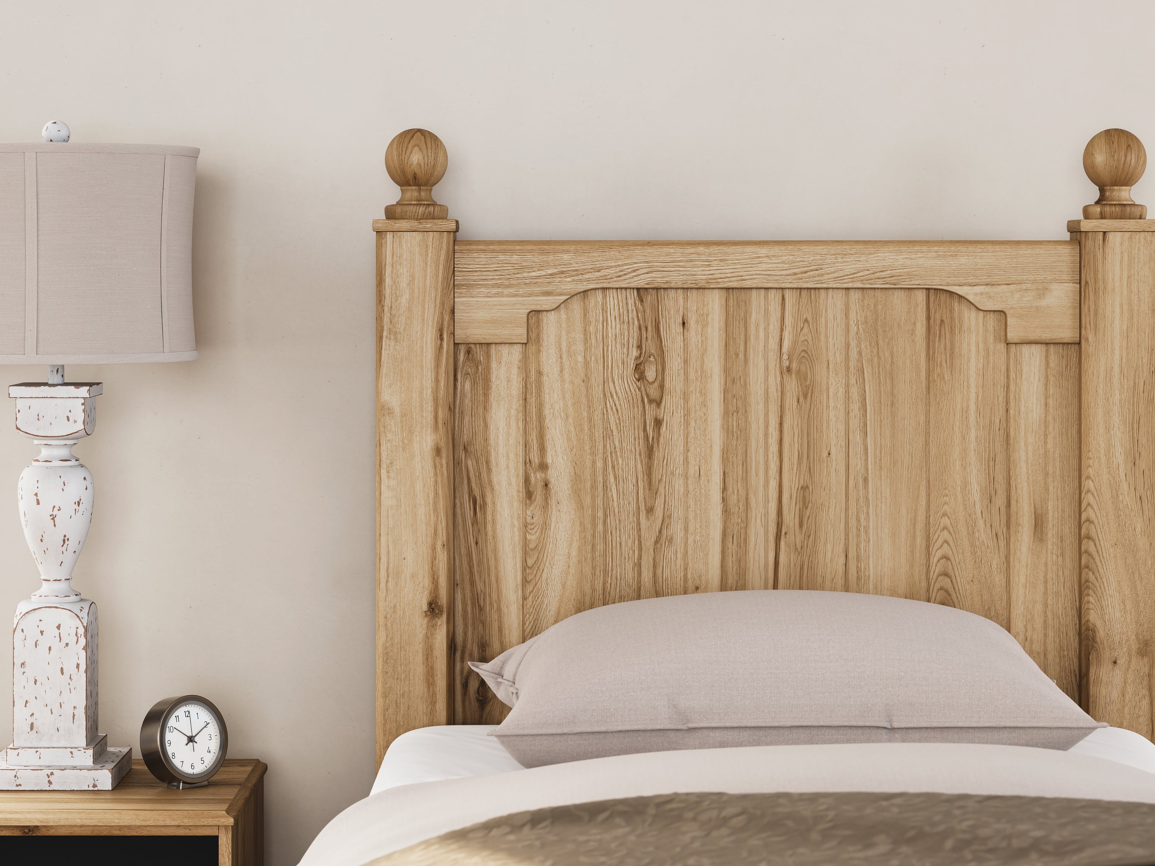 Aleaport Twin Panel Bed with Dresser and Nightstand in Warm Brown from Ashley - Luna Furniture