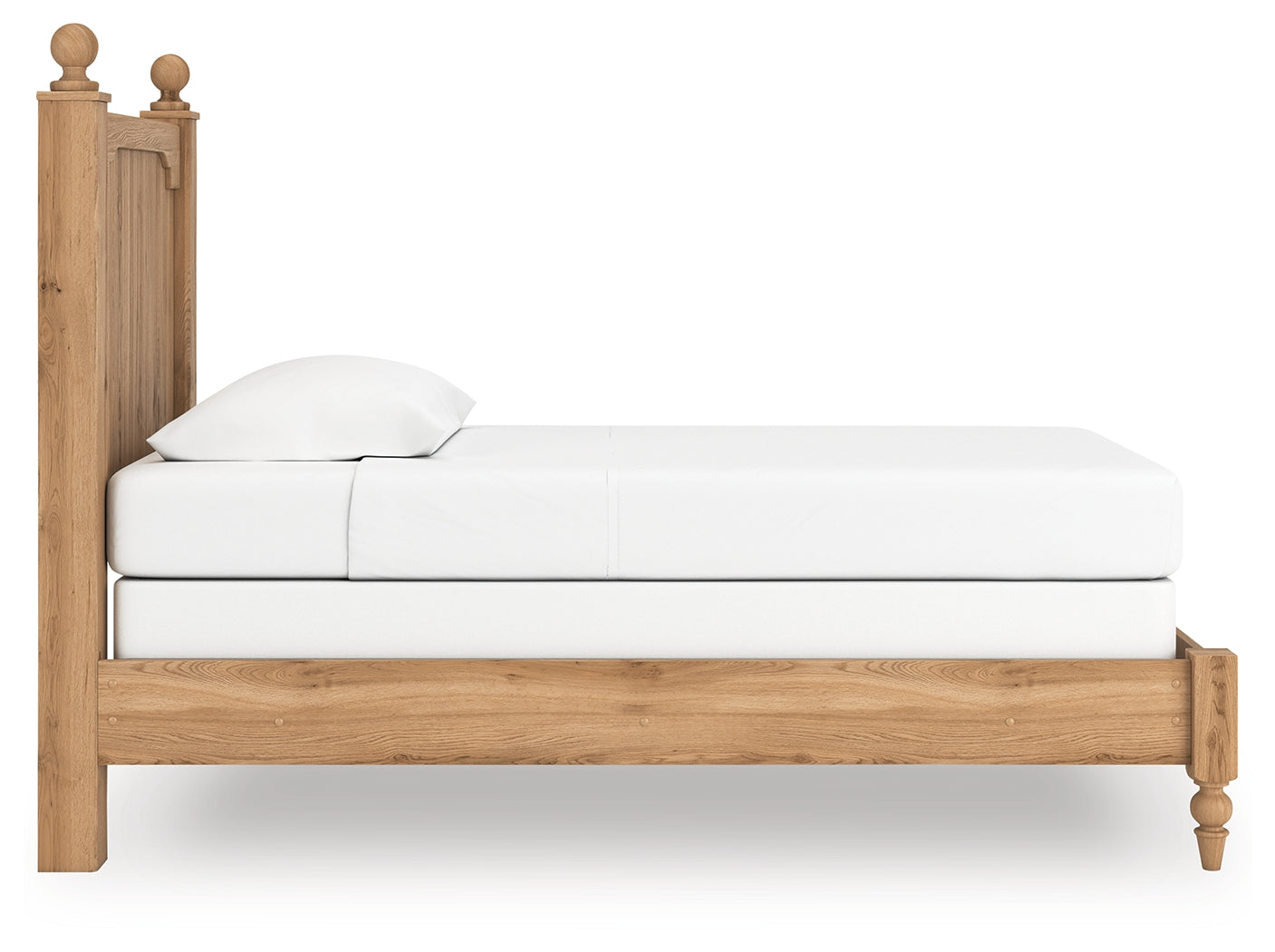 Aleaport Twin Panel Bed with Mirrored Dresser in Warm Brown from Ashley - Luna Furniture