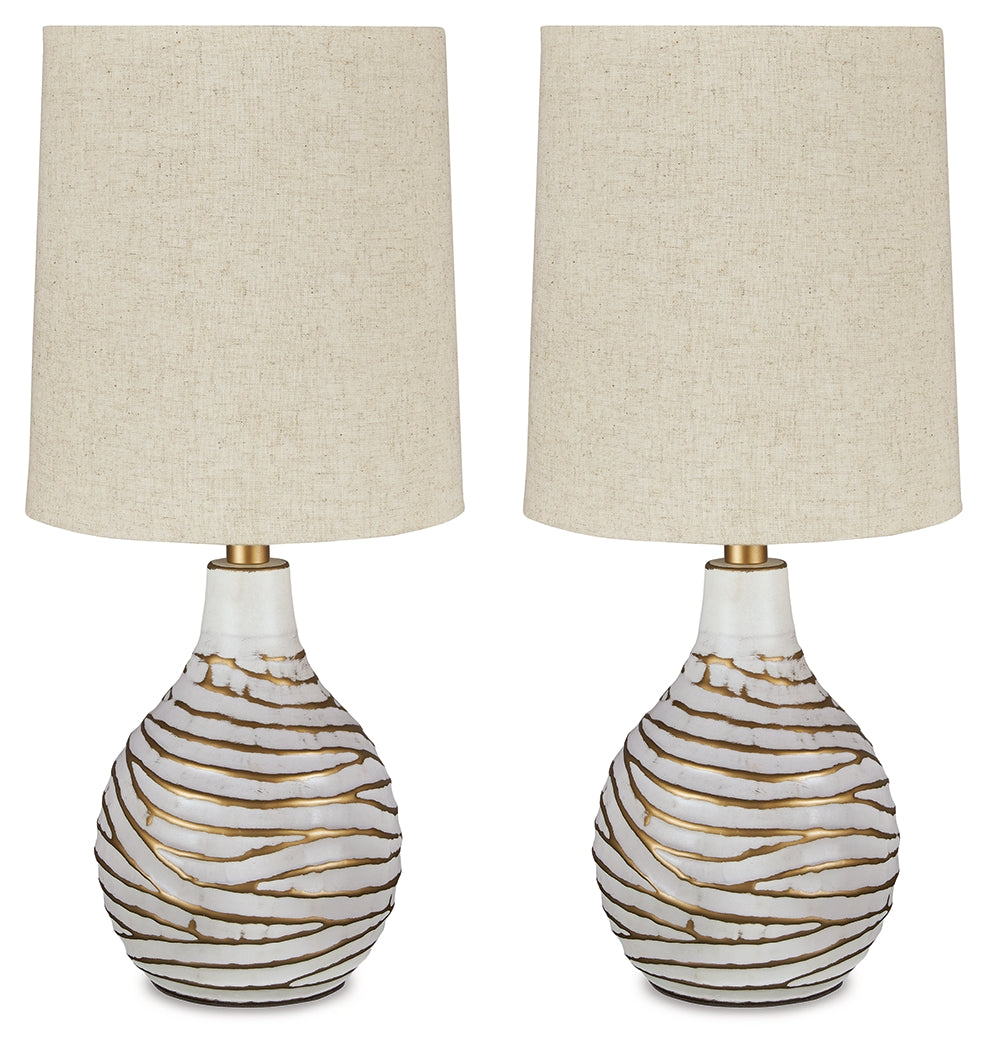 Aleela White/Gold Finish Table Lamp (Set of 2) - L204194X2