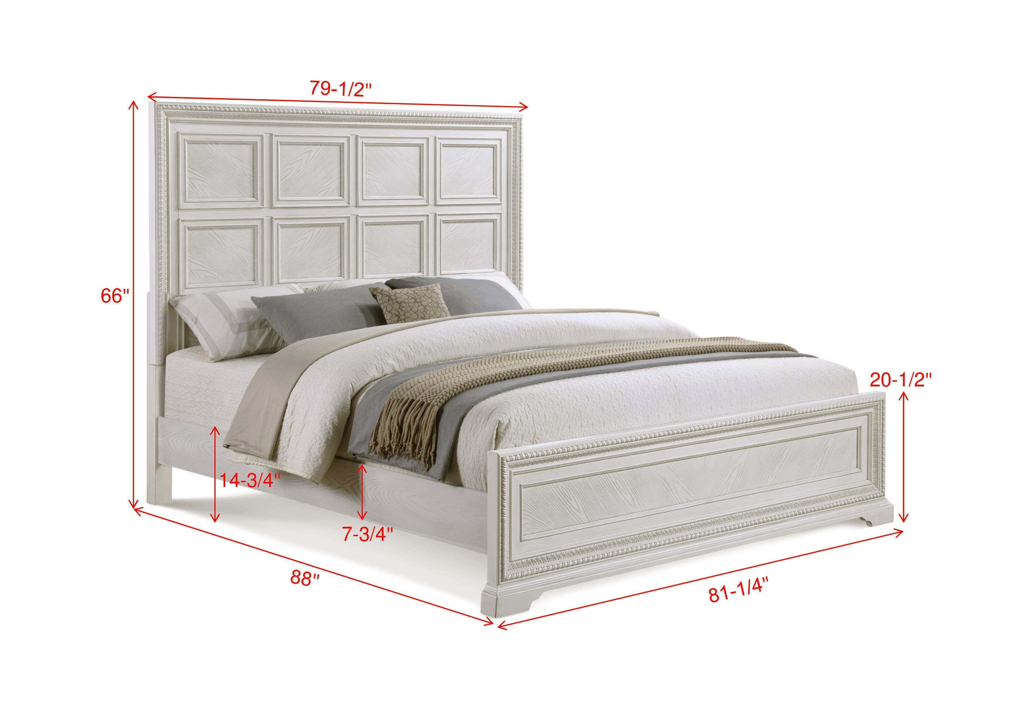 Alexandria Whitewash King Panel Bed - SET | B1650-K-HB | B1650-K-FB | B1650-KQ-RAIL