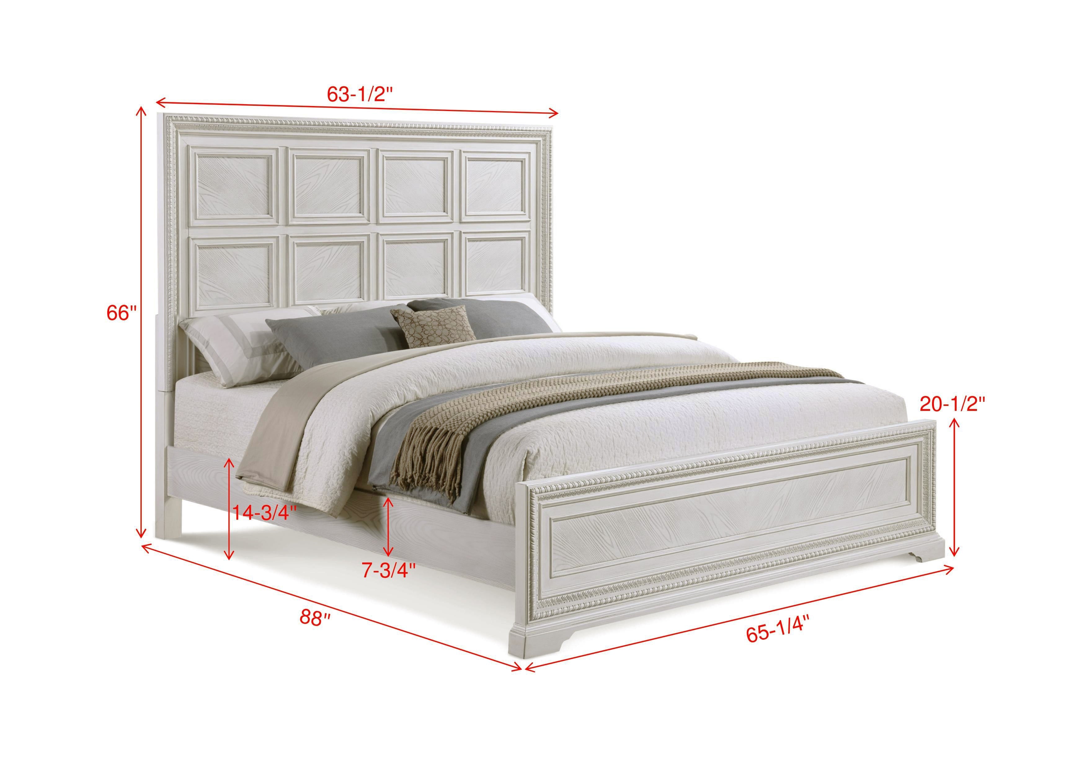 Alexandria Whitewash Queen Panel Bed - SET | B1650-Q-HB | B1650-Q-FB | B1650-KQ-RAIL