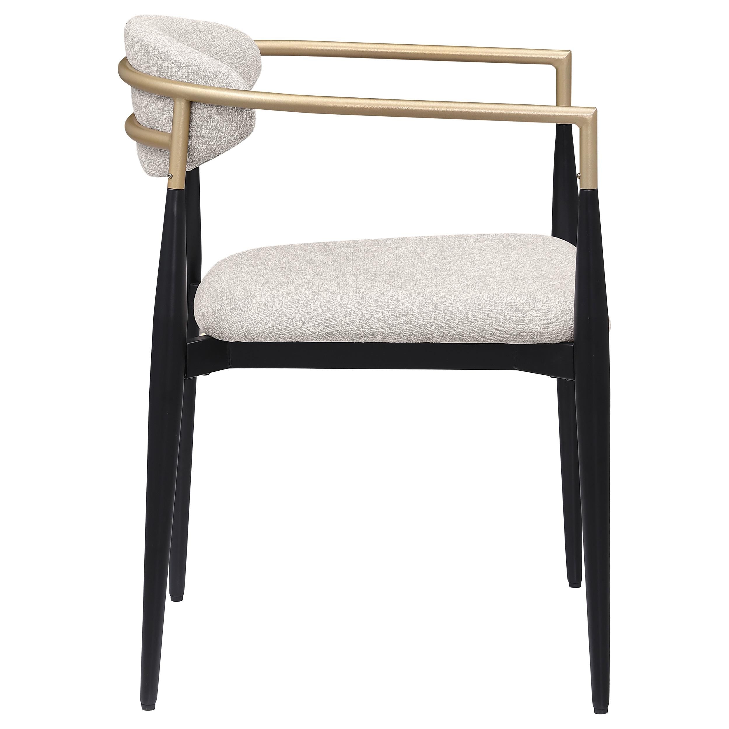 Alexis Upholstered Dining Arm Chair Beige (Set of 2) - 182692