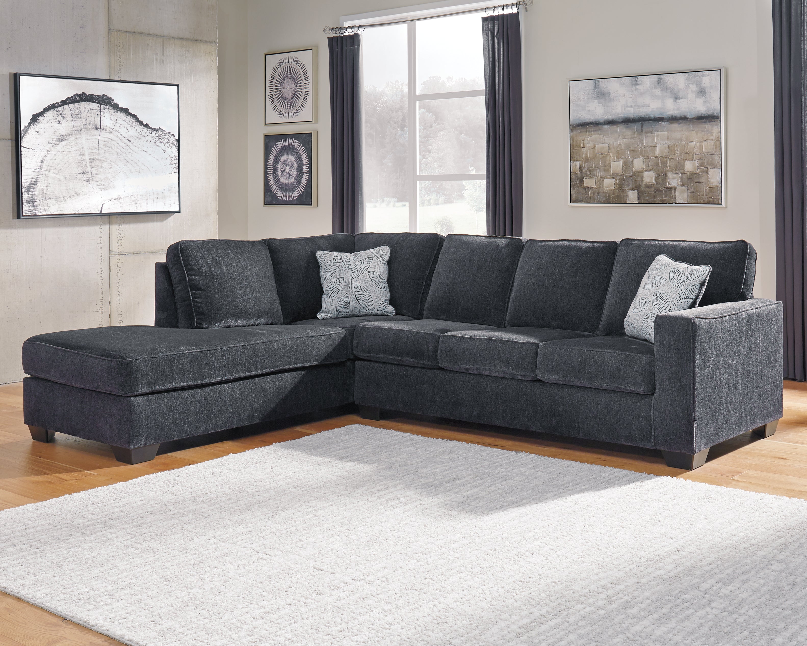 Altari Slate 2-Piece Sectional with Chaise and Ottoman - 87213U11