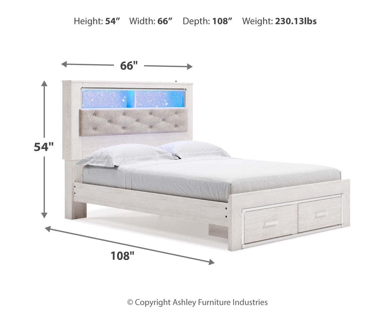 Altyra Queen Panel Storage Bed, Dresser, Mirror and 2 Nightstands - B2640B75