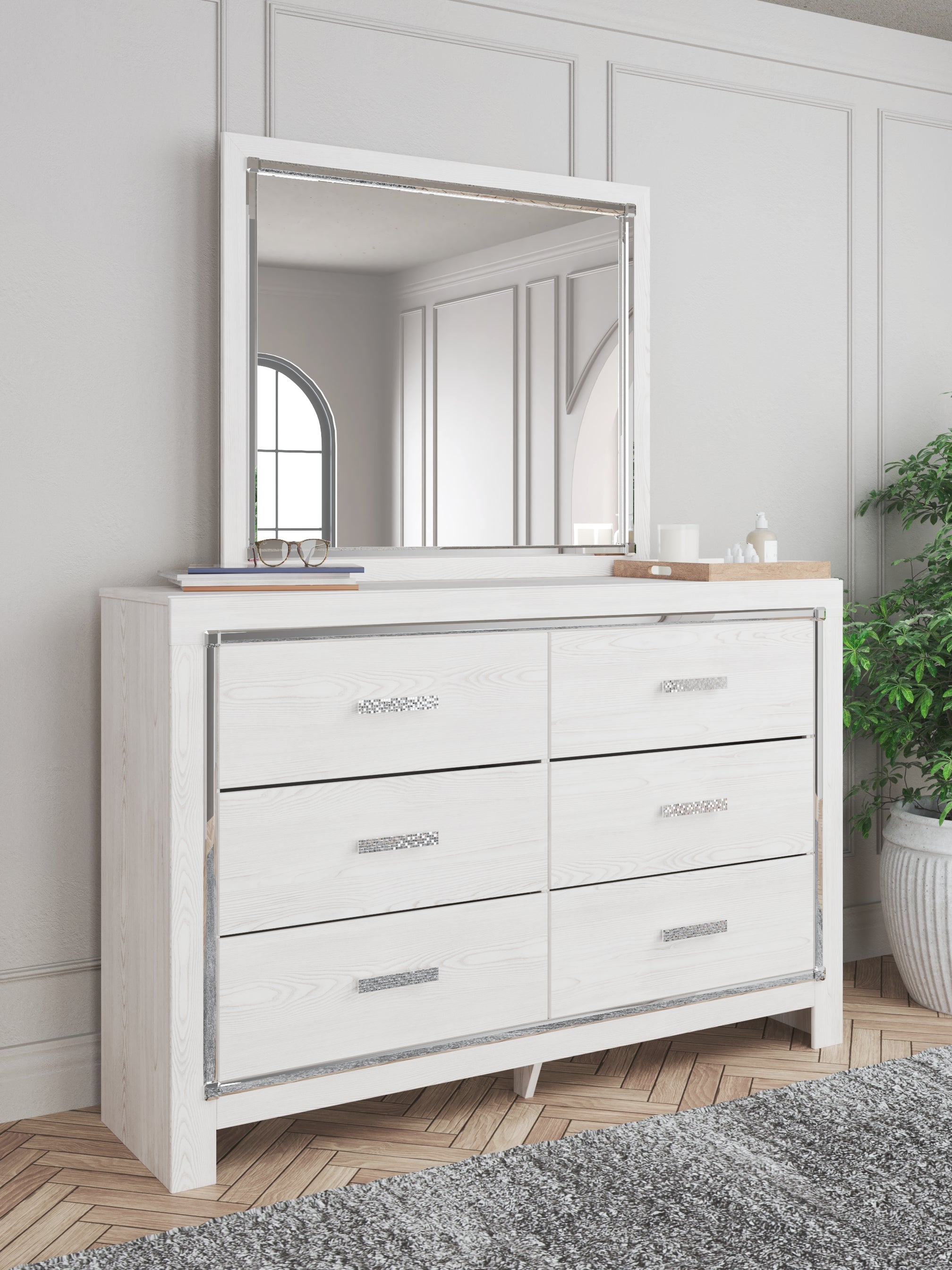 Altyra Queen Panel Storage Bed, Dresser, Mirror and 2 Nightstands - B2640B75