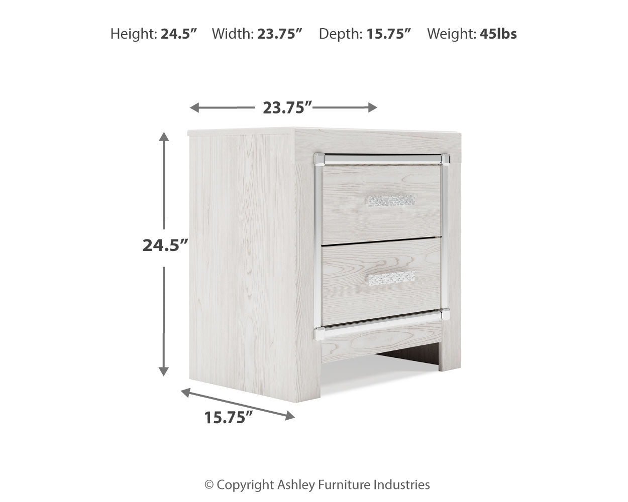 Altyra Twin Upholstered Panel Bed and 2 Nightstands - B2640B74