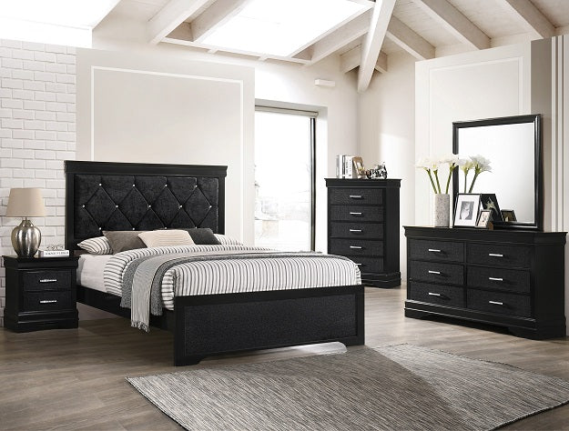 AMALIA KING HEAD/FOOTBOARD BLACK - B6918-K-HBFB