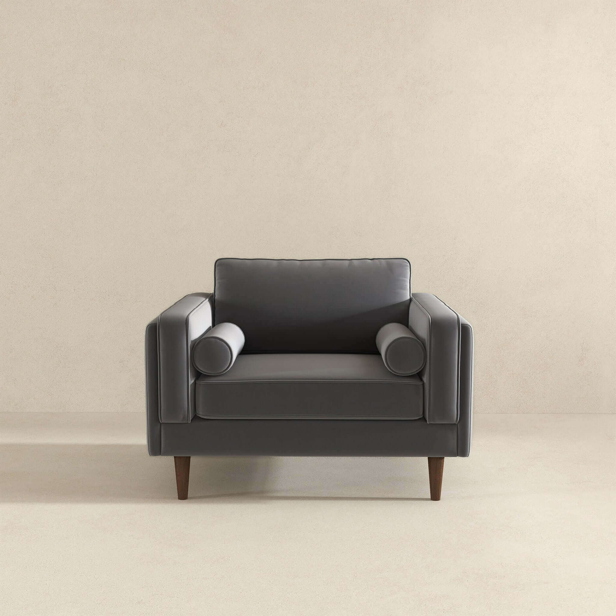 Amber Grey Velvet Lounge Chair - LCH00300505