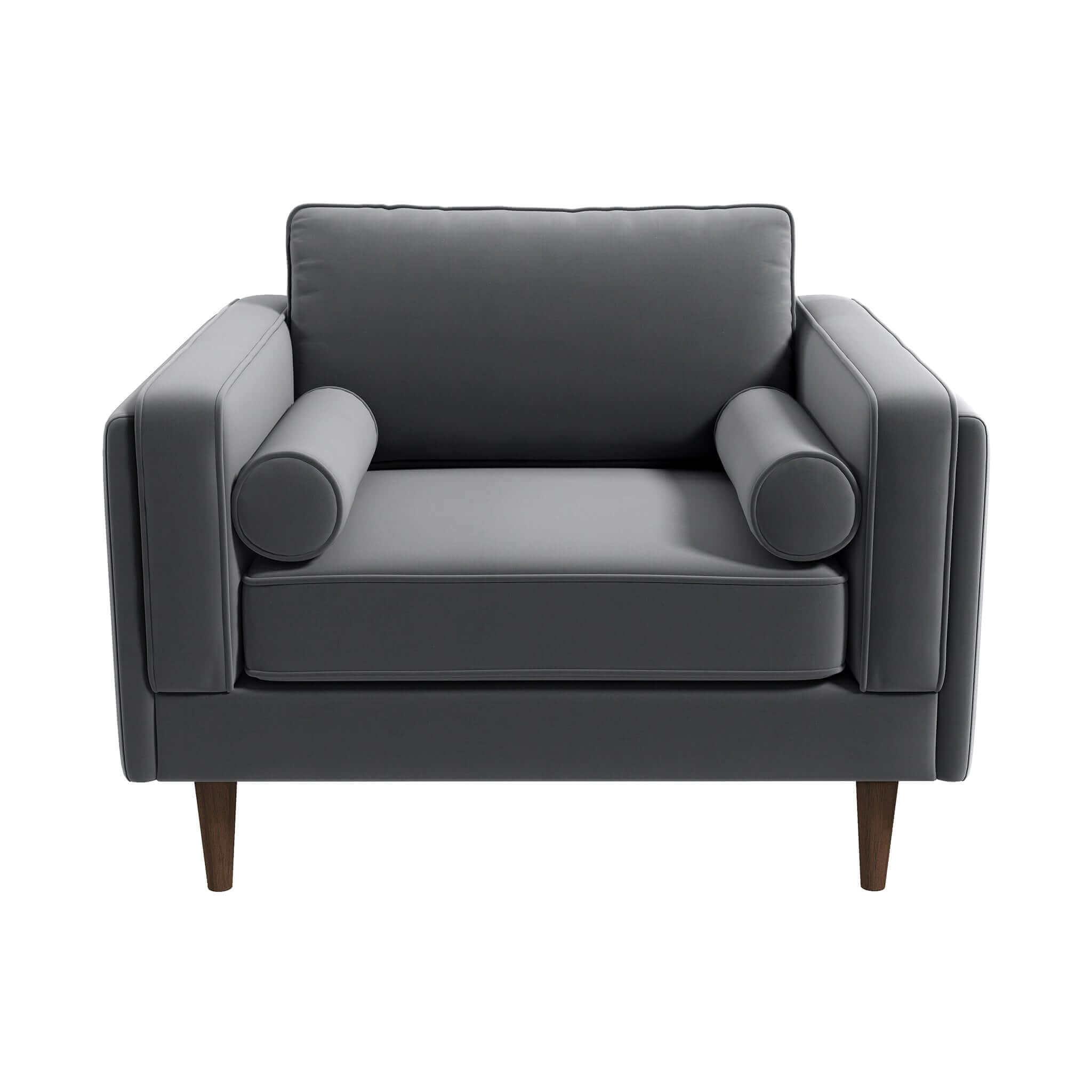 Amber Grey Velvet Lounge Chair - LCH00300505