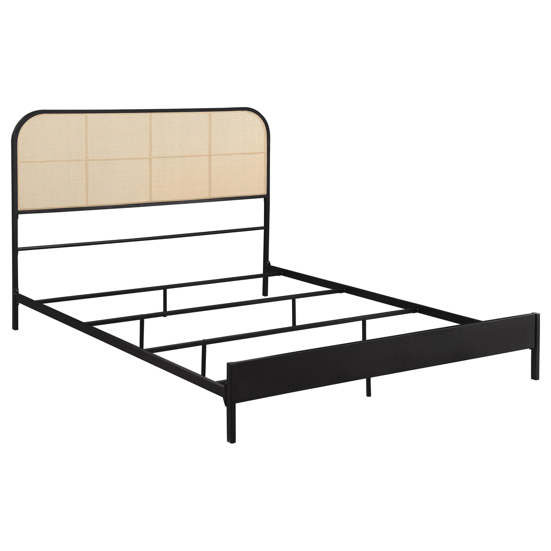 Amherst Radio Weave Rattan Metal Queen Bed Black - 360351Q