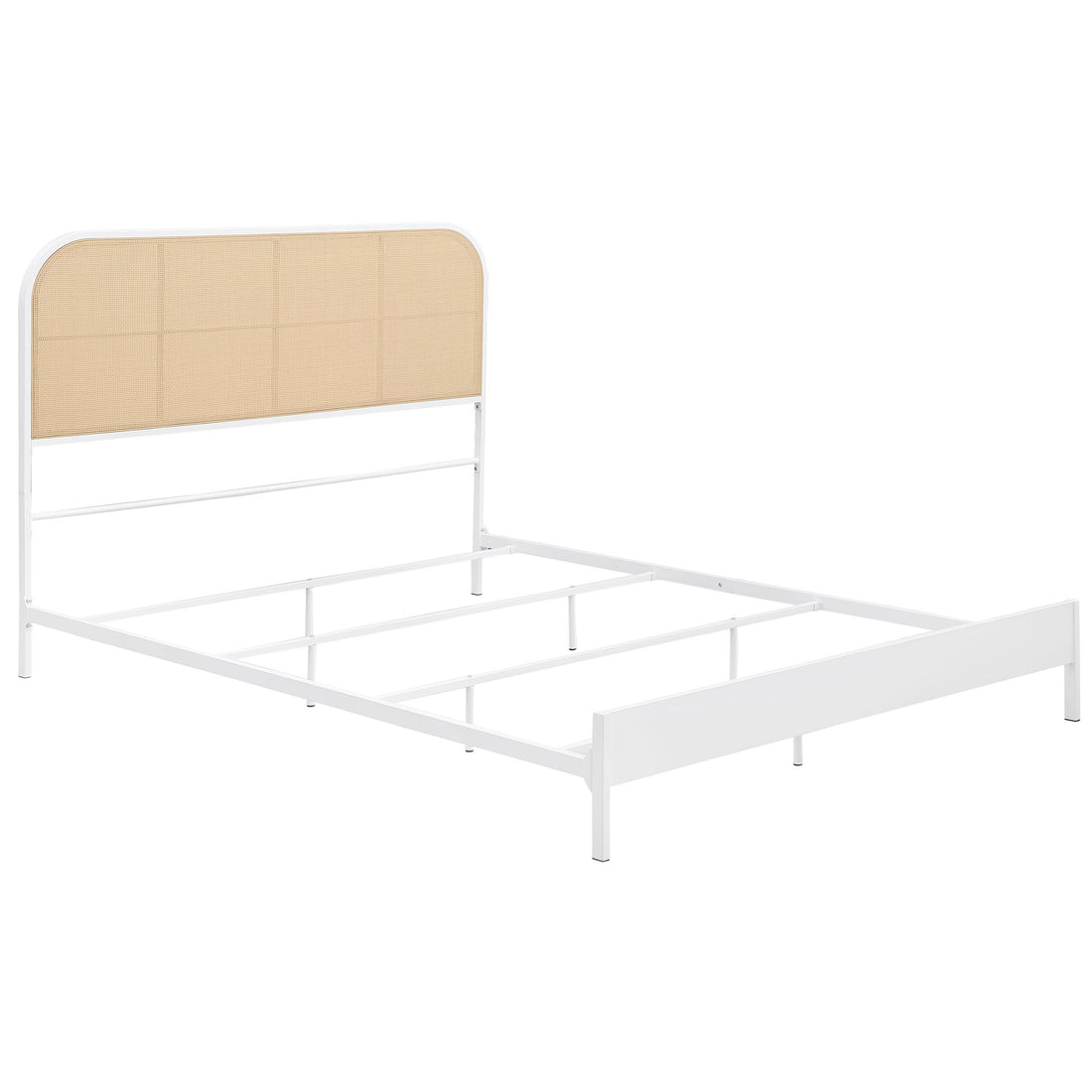 Amherst Radio Weave Rattan Metal Queen Bed White - 360301Q