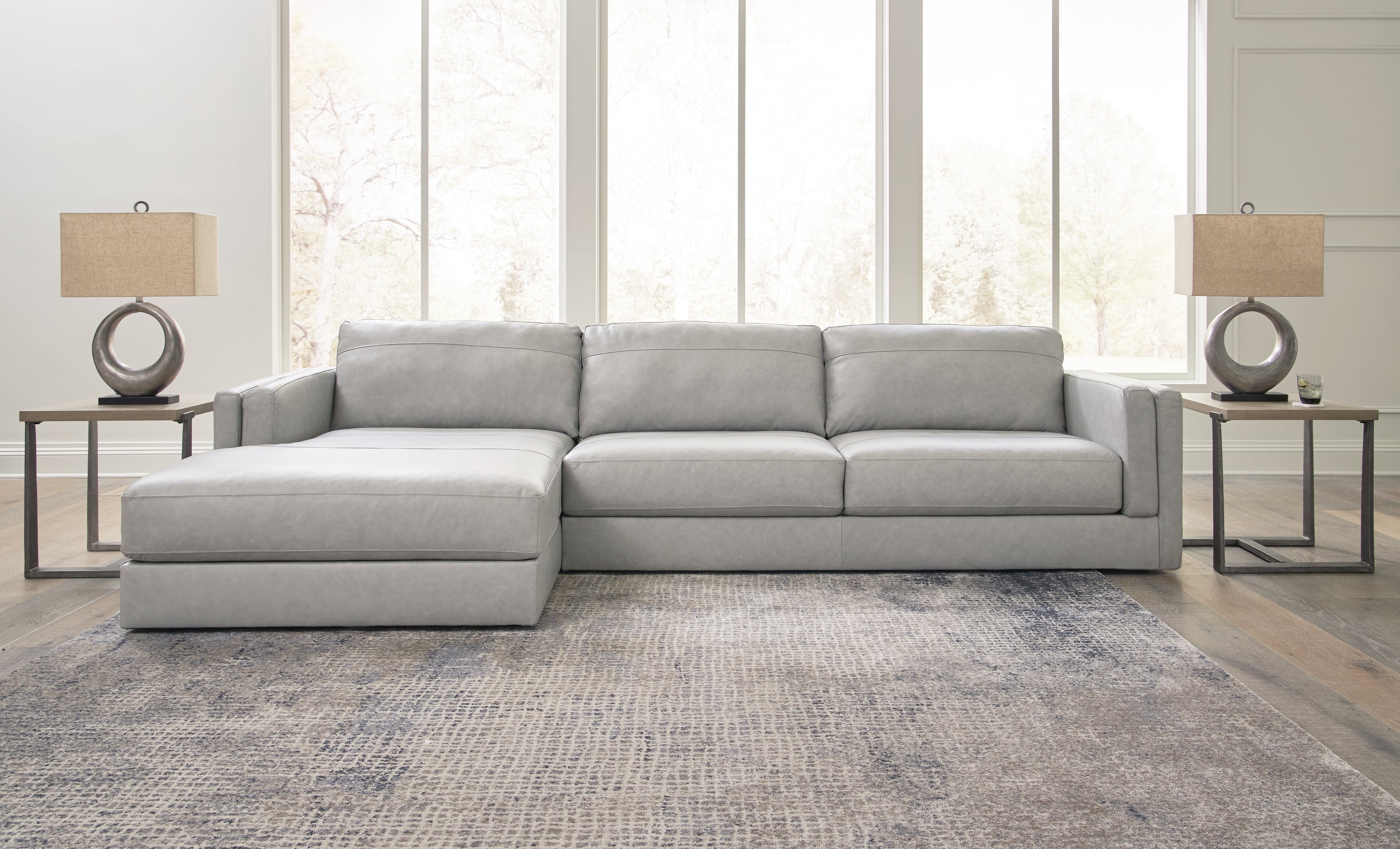 Amiata 2-Piece Sectional with Ottoman in Glacier - PKG015523