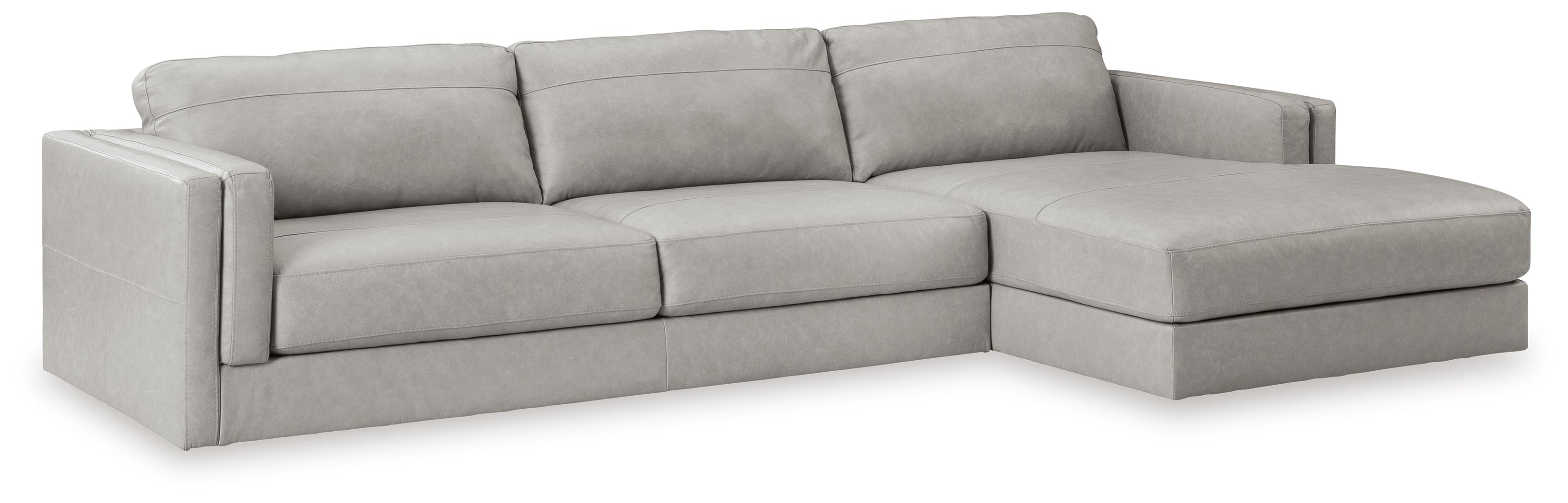 Amiata 2-Piece Sectional with Ottoman in Glacier from Ashley - Luna Furniture