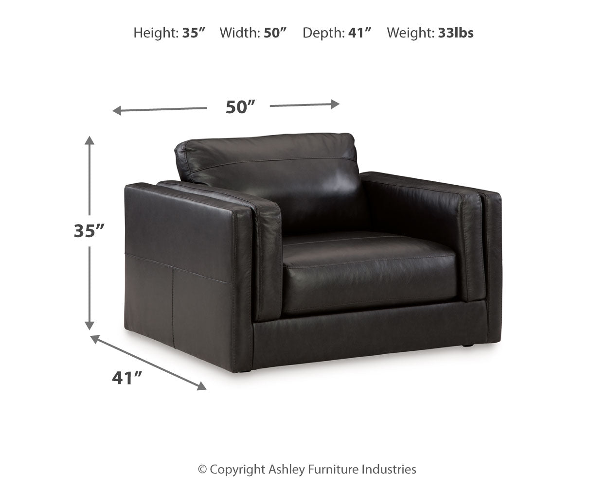 Amiata Chair and Ottoman in Onyx - PKG015488