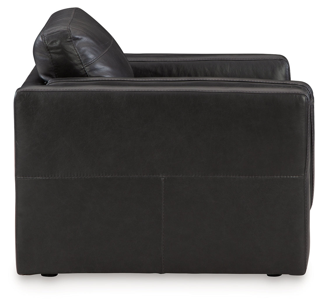 Amiata Chair and Ottoman in Onyx - PKG015488