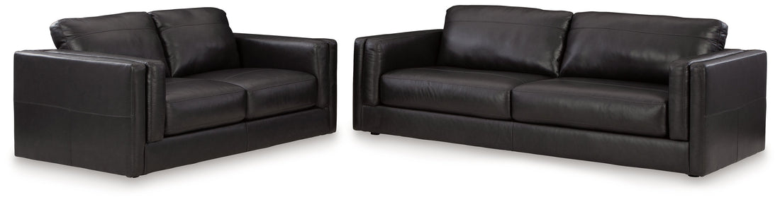Amiata Sofa and Loveseat in Onyx - PKG015489