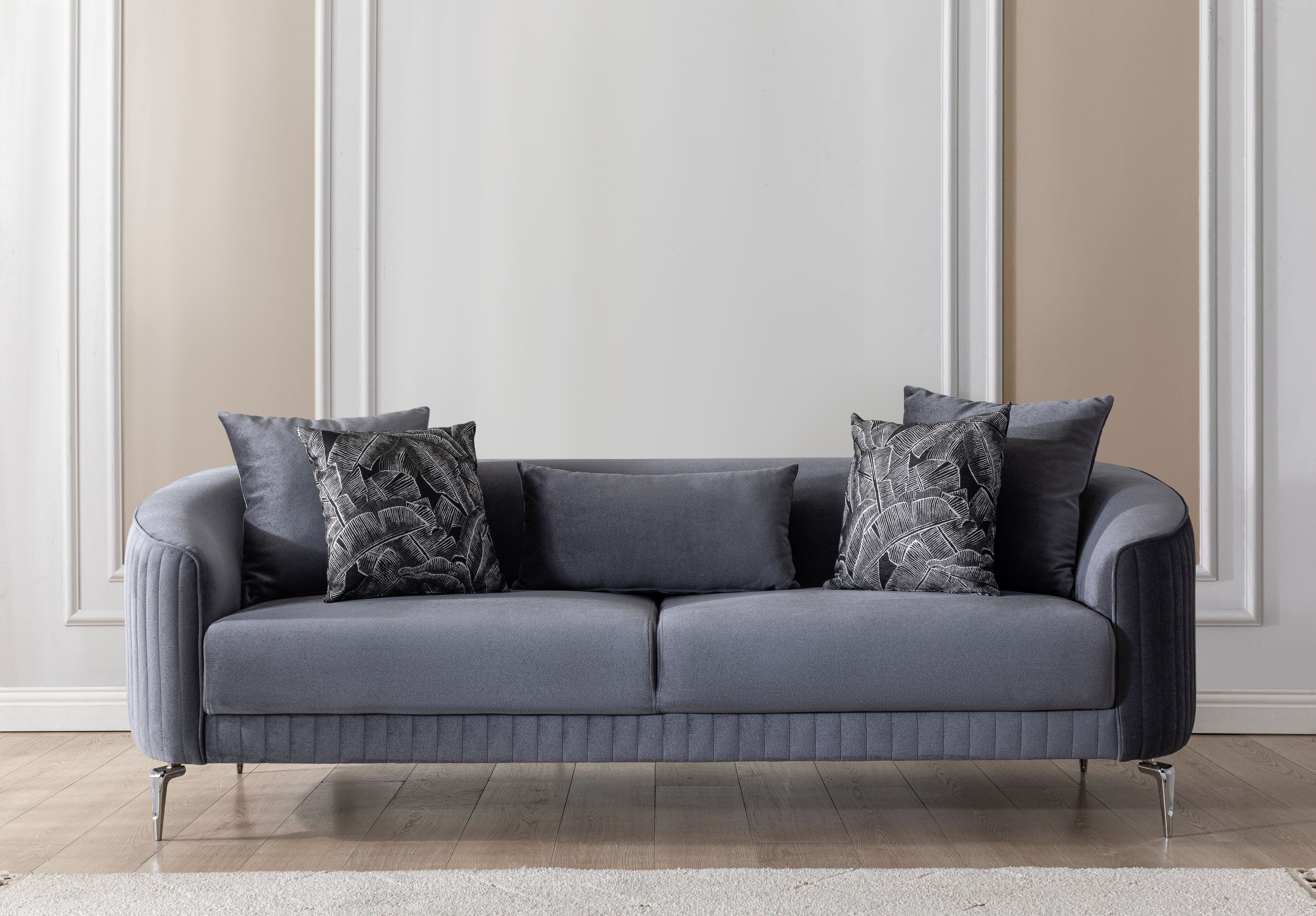 Angela Gray Velvet Sofa 91" & Loveseat 71" - ANGELAGRY-SL