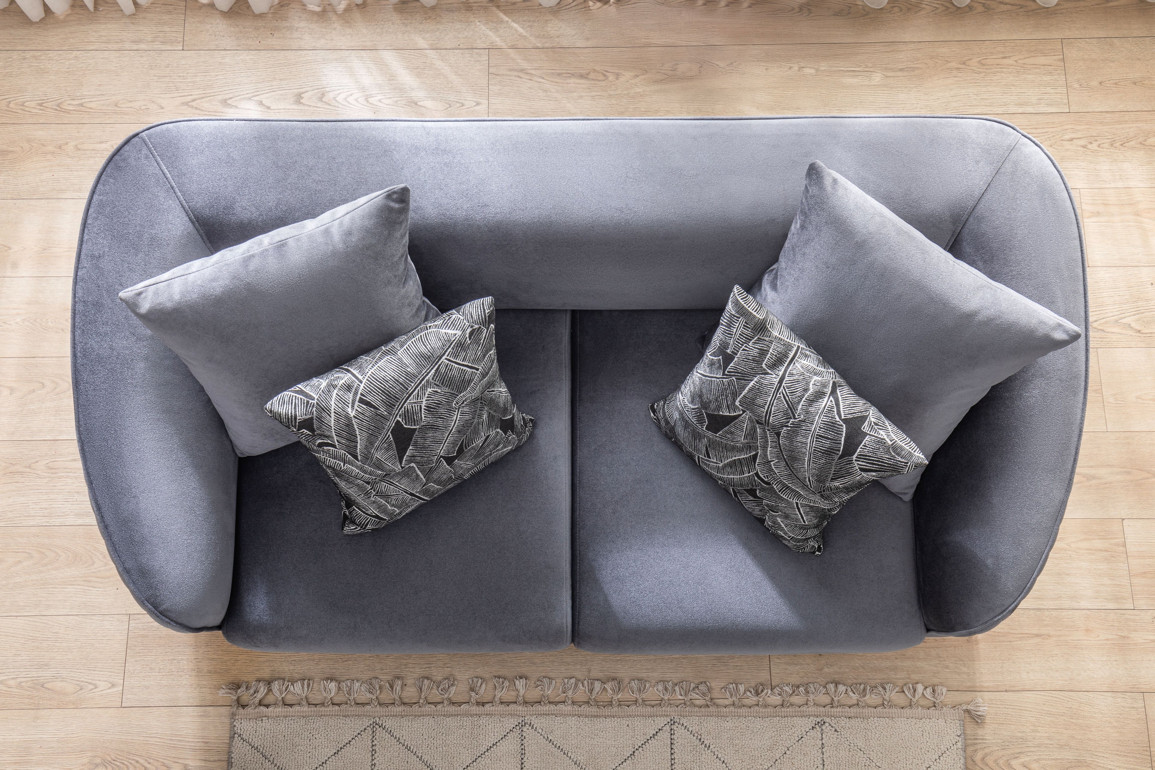 Angela Gray Velvet Sofa 91" & Loveseat 71" - ANGELAGRY-SL