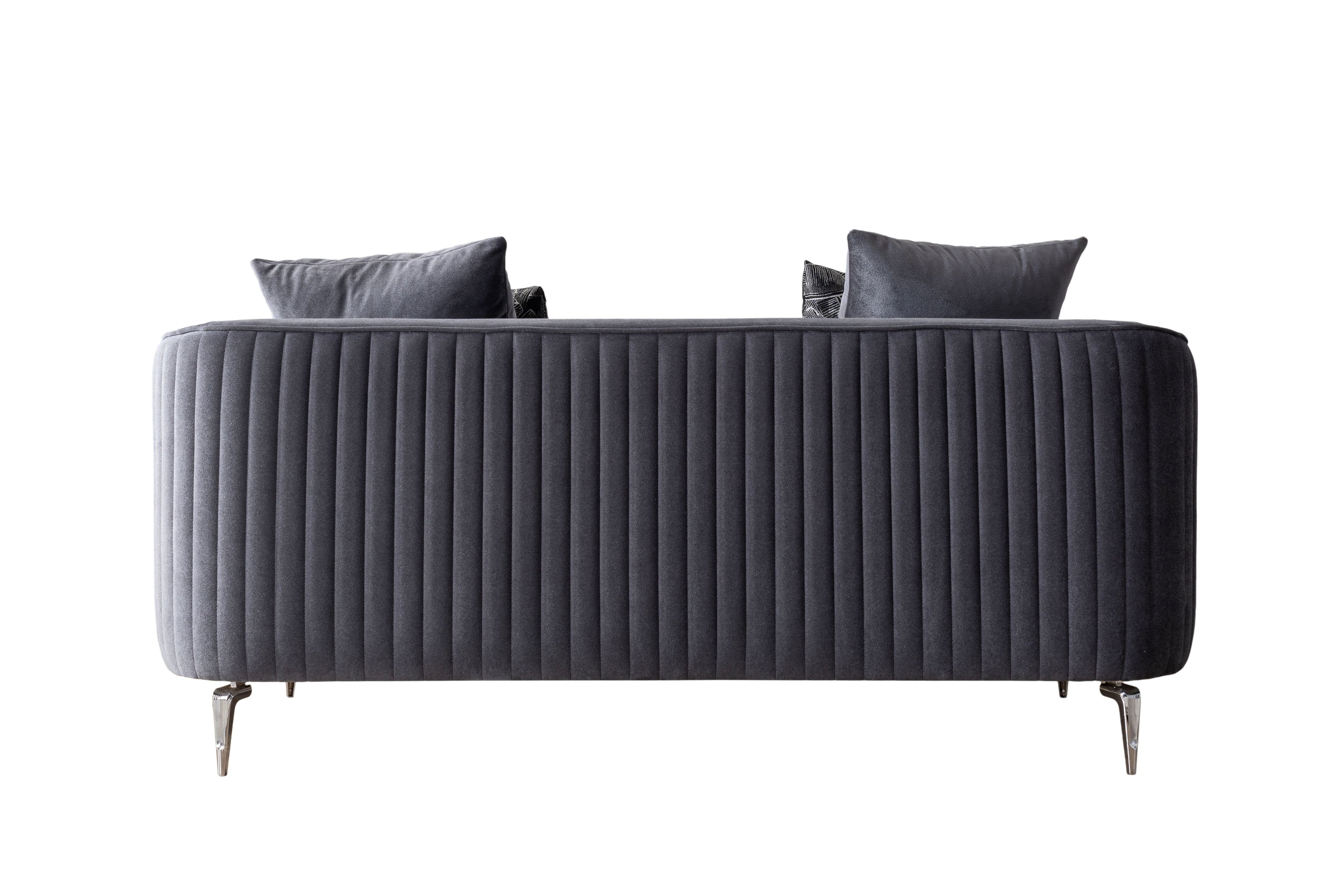 Angela Gray Velvet Sofa 91" & Loveseat 71" - ANGELAGRY-SL