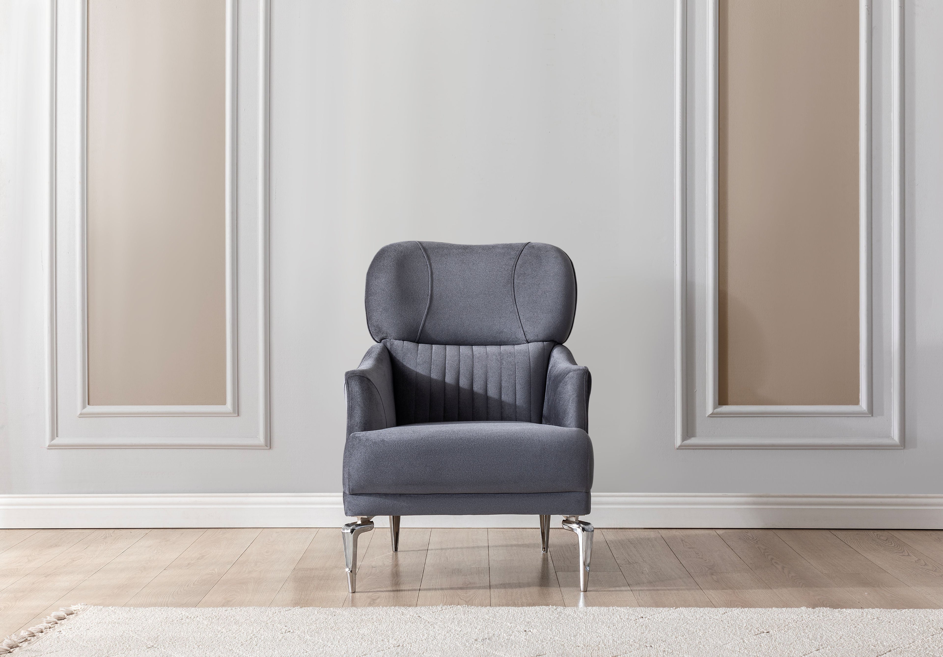 Angela Gray Velvet Sofa 91" & Loveseat 71" - ANGELAGRY-SL