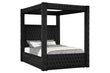 Annabelle Black Velvet Queen Canopy Bed - SET | 5114BK-Q-HBFB | 5114BK-KQ-RAIL | 5114BK-KQ-POST - Bien Home Furniture & Electronics