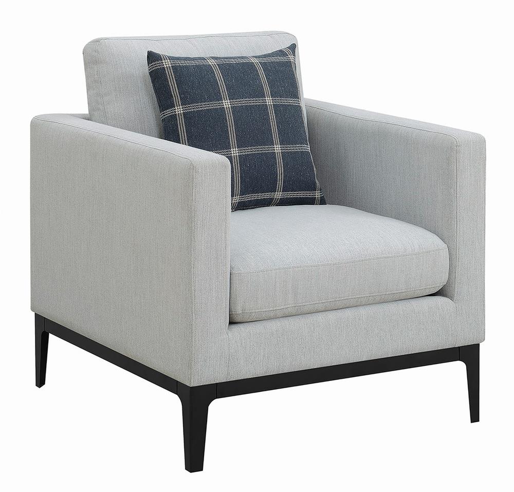 Apperson Light Gray Cushioned Back Arm Chair from Coaster - Luna Furniture